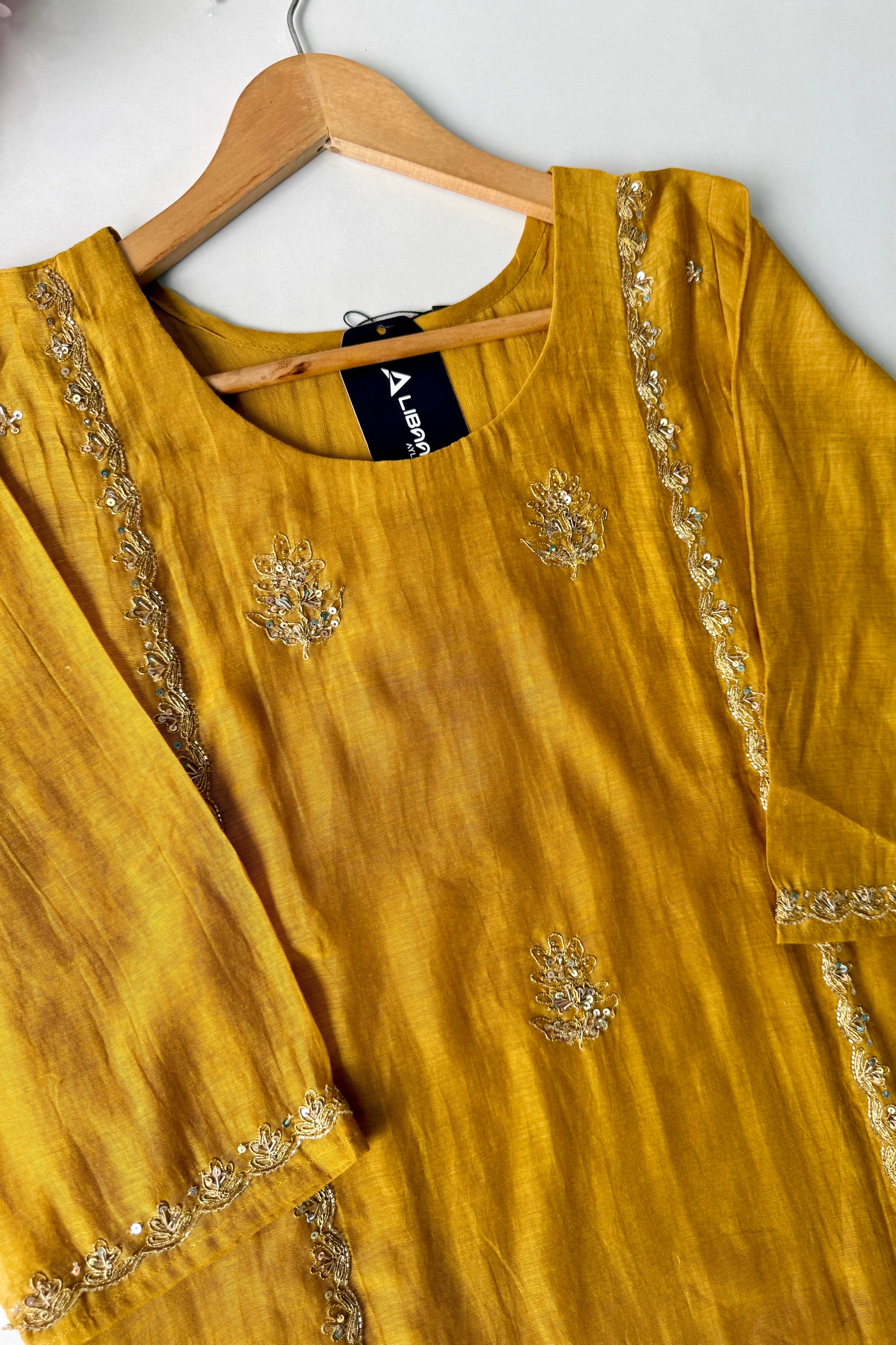 “Ujjwal” Trending yellow Mul Chanderi A Line Kurta set 🛍️