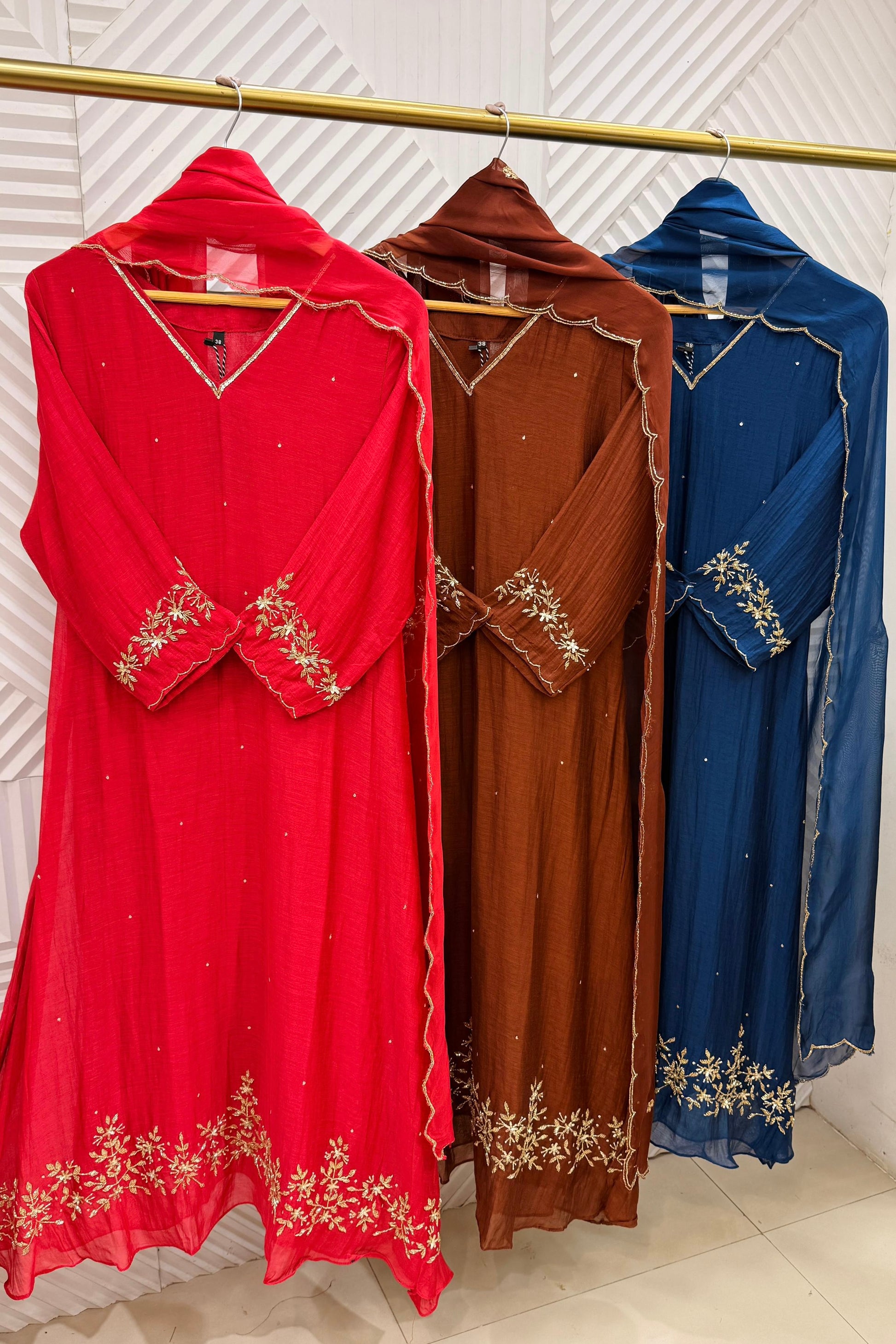 ✨”Samilsha - Premium Mul Chanderi A-Line Kurta Set