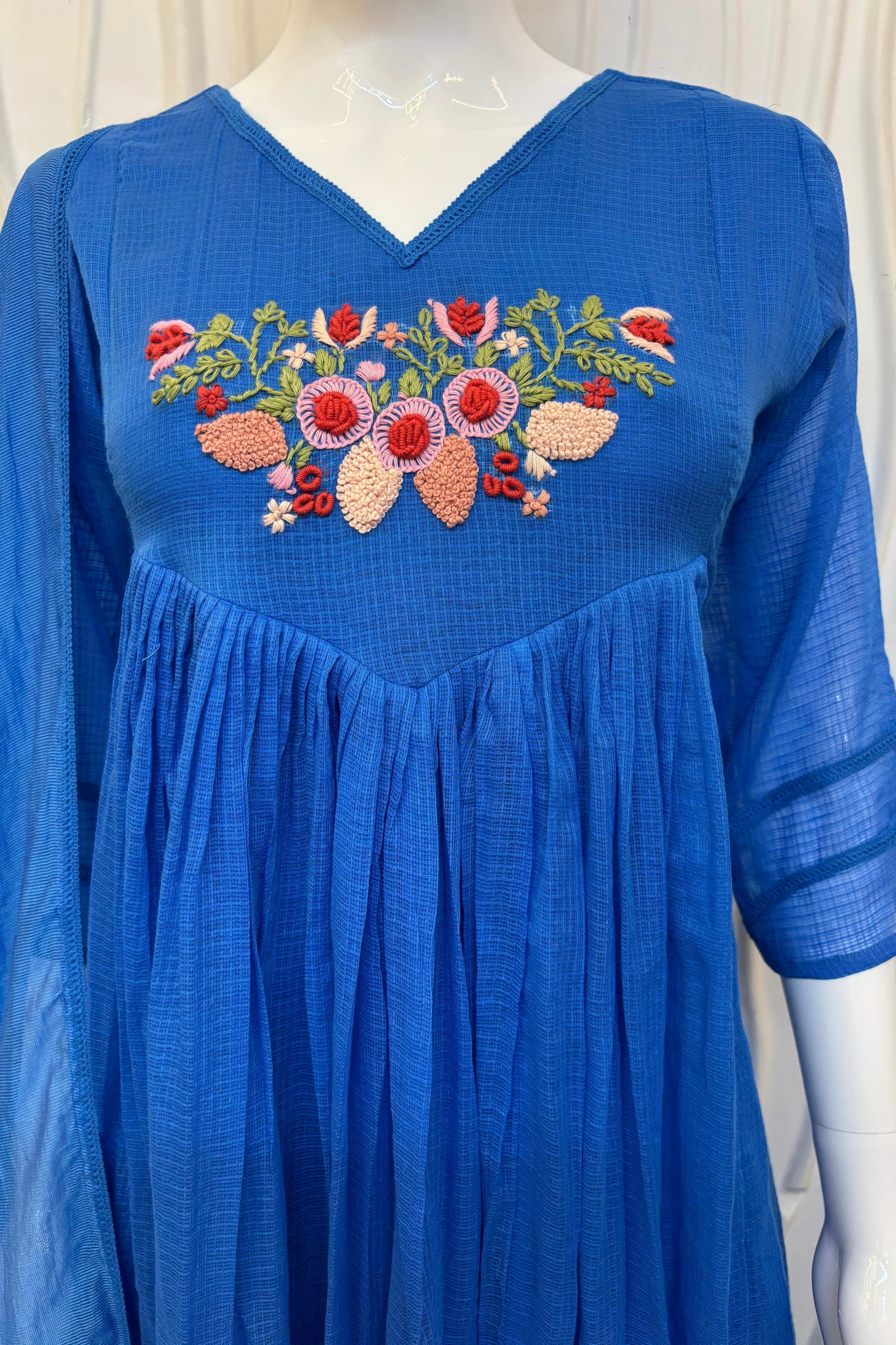 🛍️”Maria –  Premium Kota A Line Kurta Set