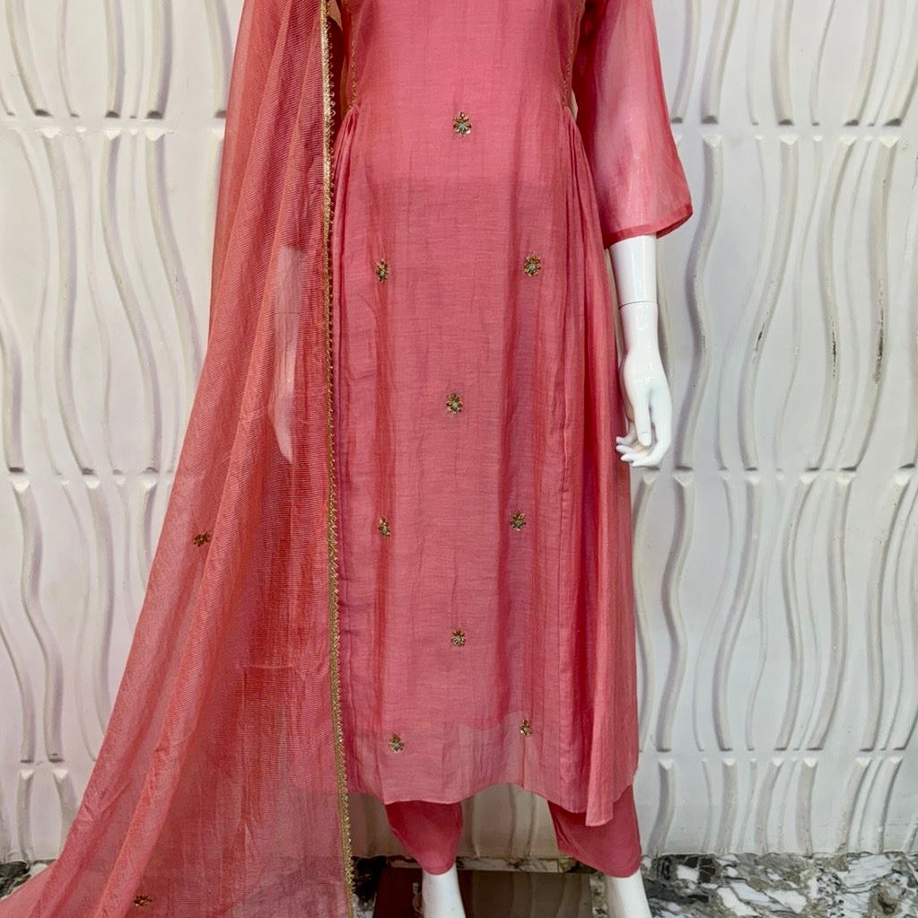 “Ayesha” Premium Mul Chanderi Anarkali Suit set 🛍️