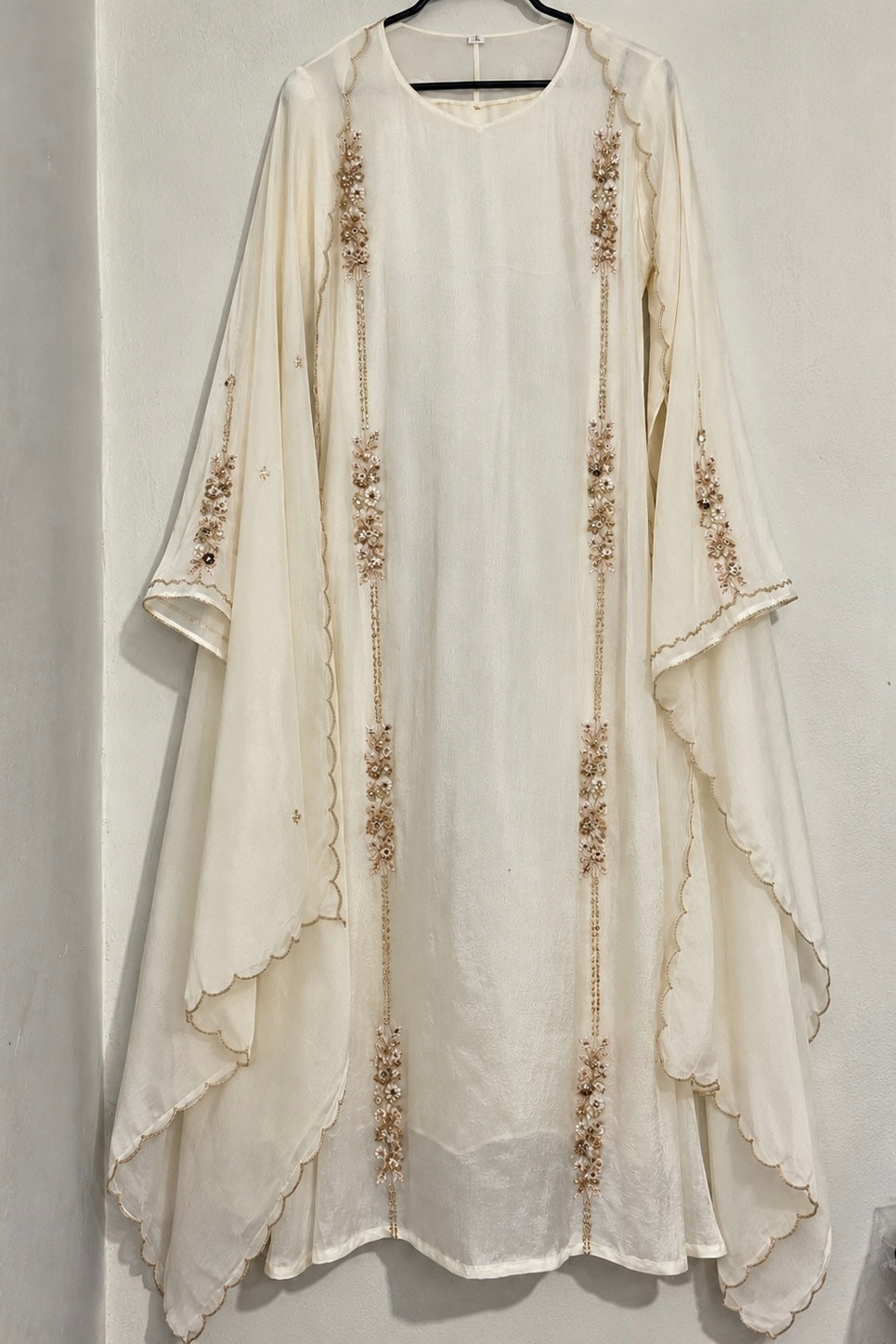 ✨Amara” Introducing Cream Heavy Handwork Chinnon A Line Suit