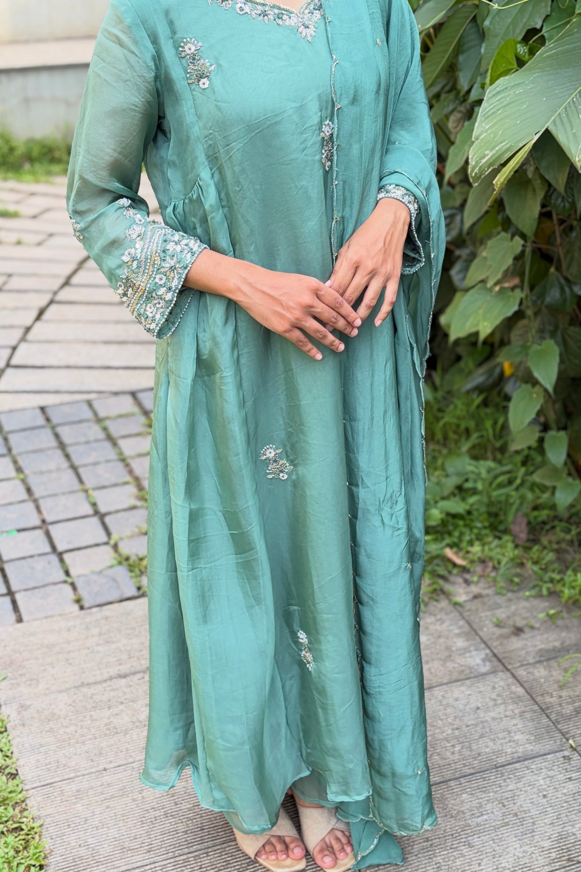 🛍️Alina - Premium Designer Organza Viscose A Line Kurta Set