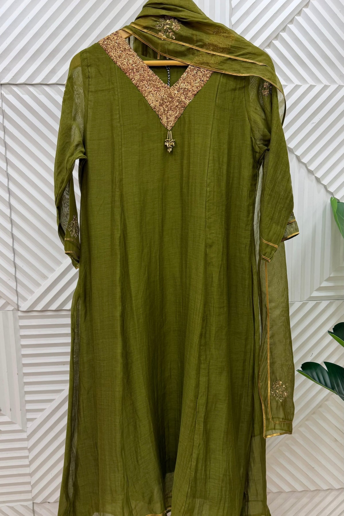 ✨Brightness - Premium Mul Chanderi A-Line Anarkali Kurta set