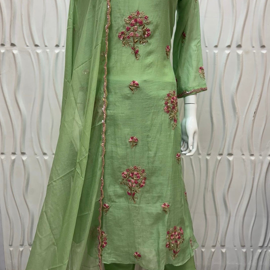 Grace – Elegance Heavy Handwok Mul Chanderi A Line Suit