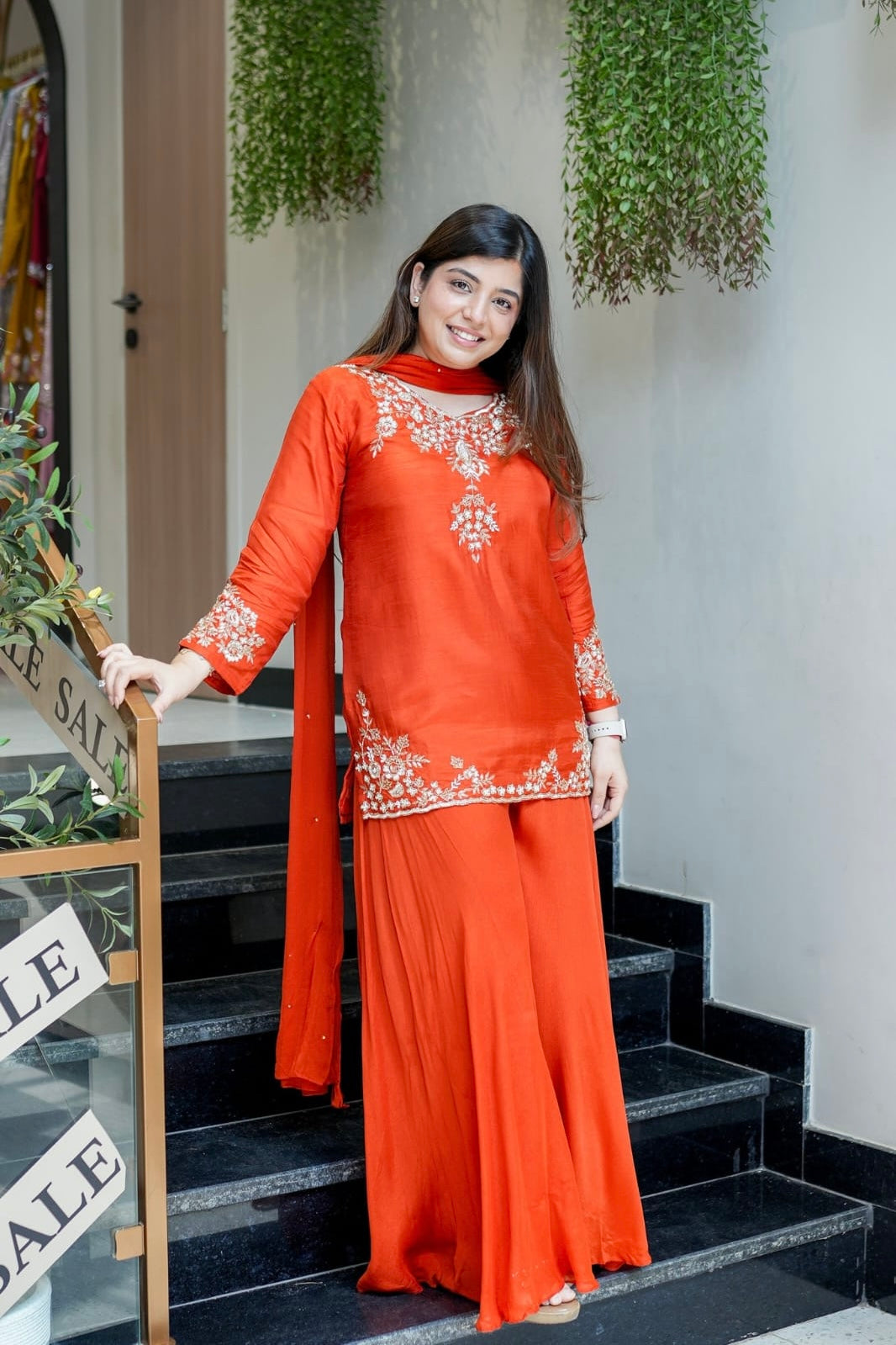 “Garara” Partywear special Dola Silk heavy Handworked Kurta Garara Set
