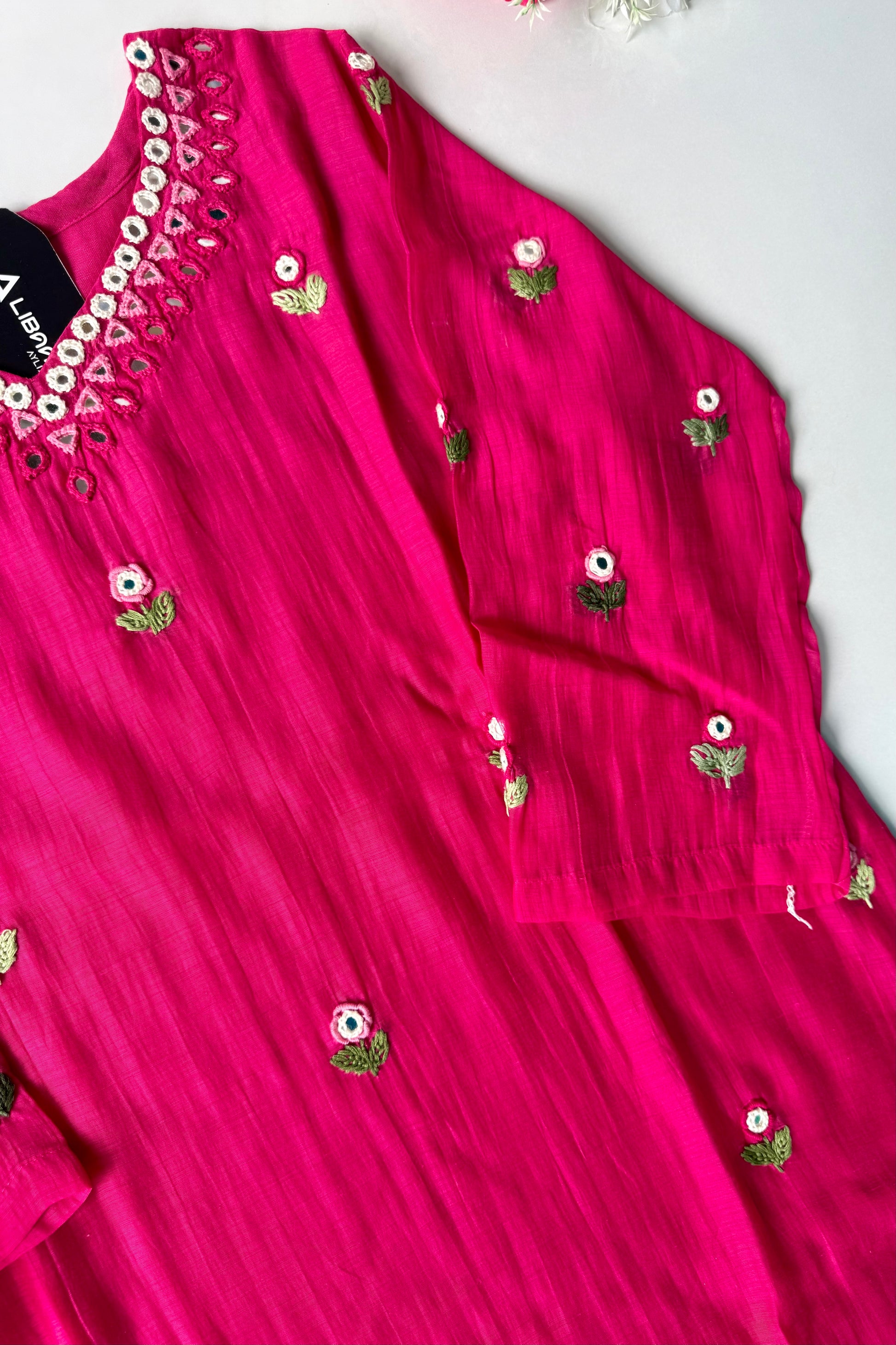 ✨”Ruby - Premium Pink Mul Chanderi A-Line Kurta Set 💕