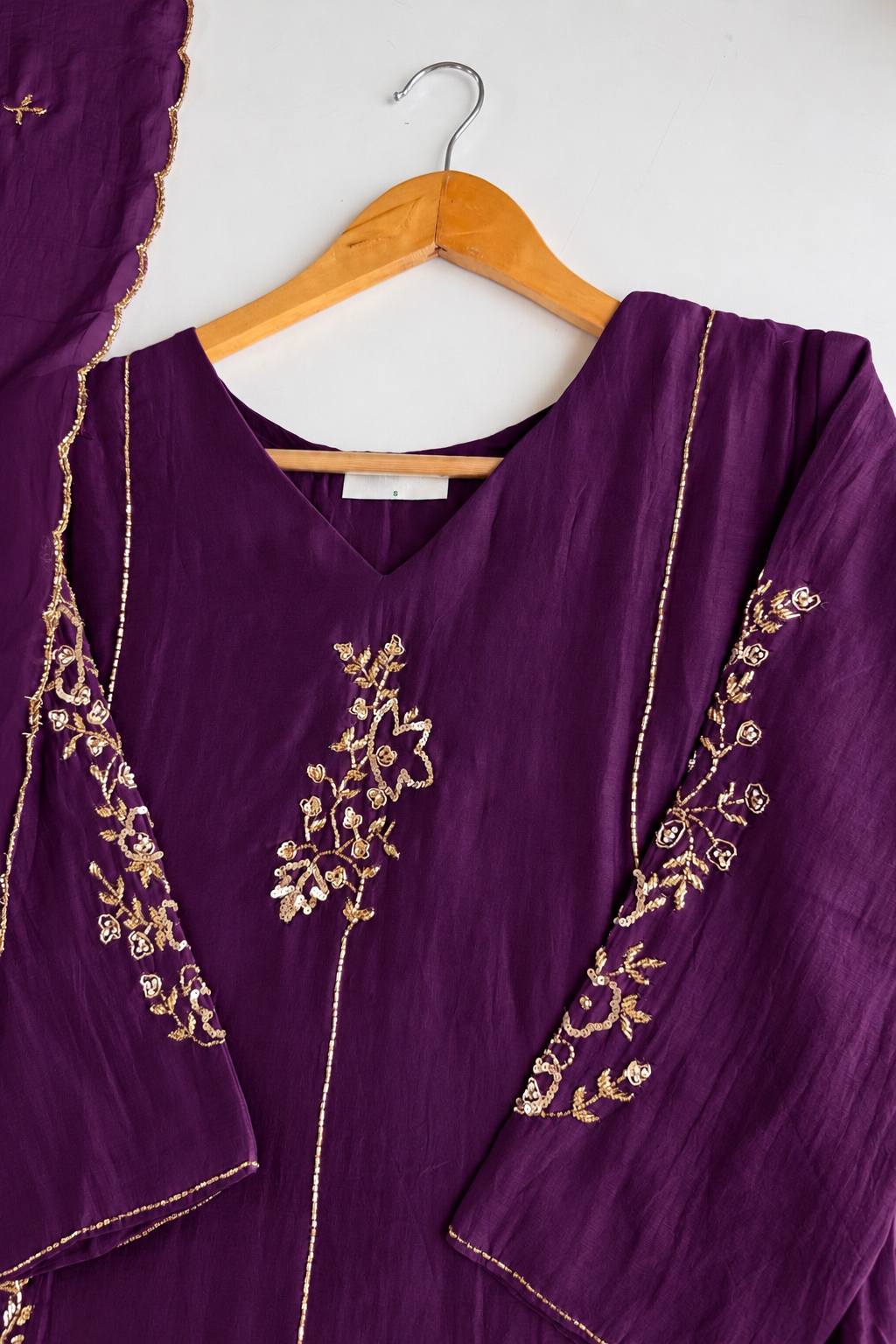 ✨”Rida - Premium Purple Mul Chanderi A-Line Kurta Set