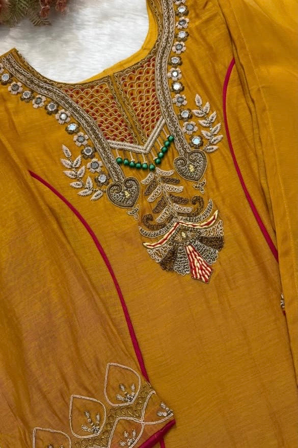 ✨Swity - Premium Mul Chanderi A-Line Anarkali Kurta set