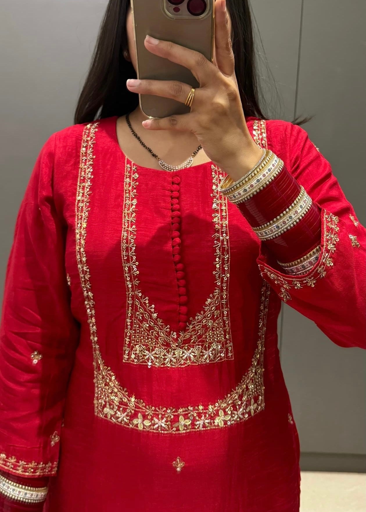 “Hiya” Premium range Dola Silk handwork Kurta Set