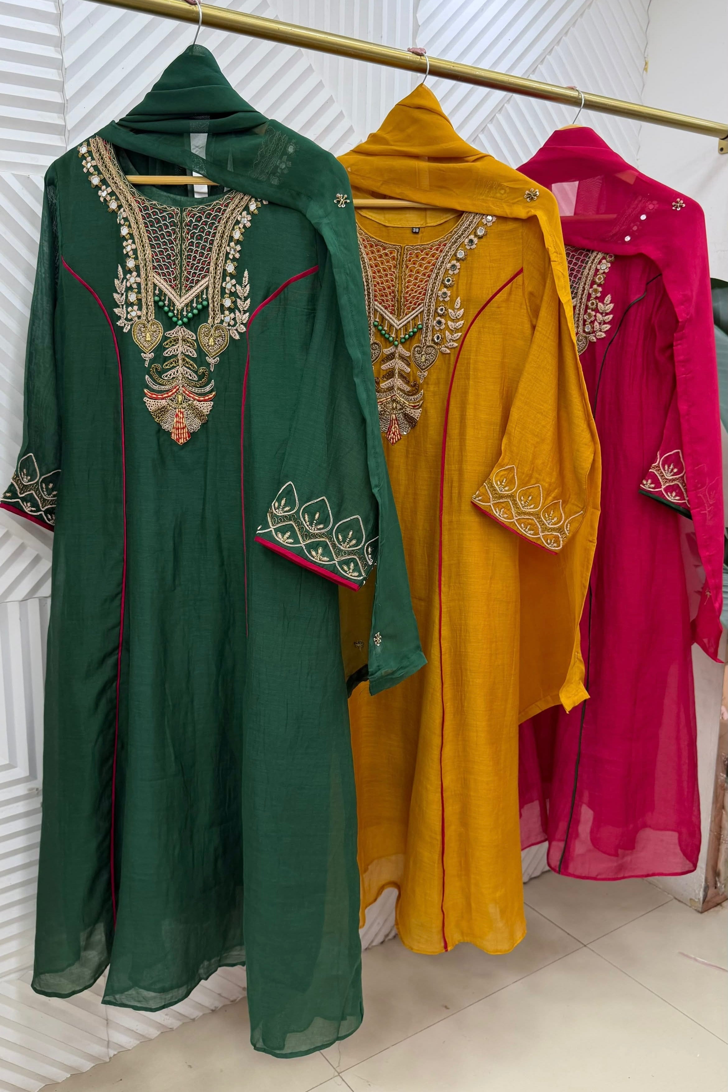 ✨Swity - Premium Mul Chanderi A-Line Anarkali Kurta set