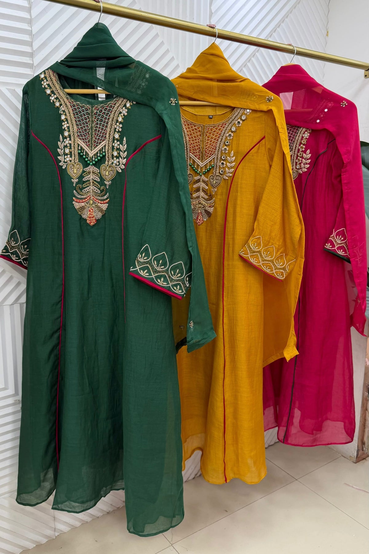 ✨Swity - Premium Mul Chanderi A-Line Anarkali Kurta set