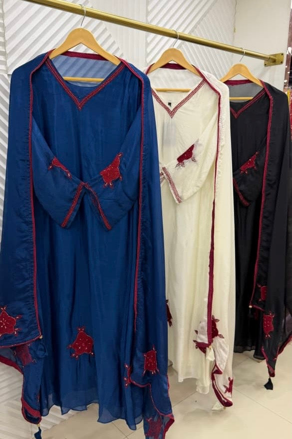 ✨Ay07- Pre Book Premium Ho Silk Resham Work A Line Suit