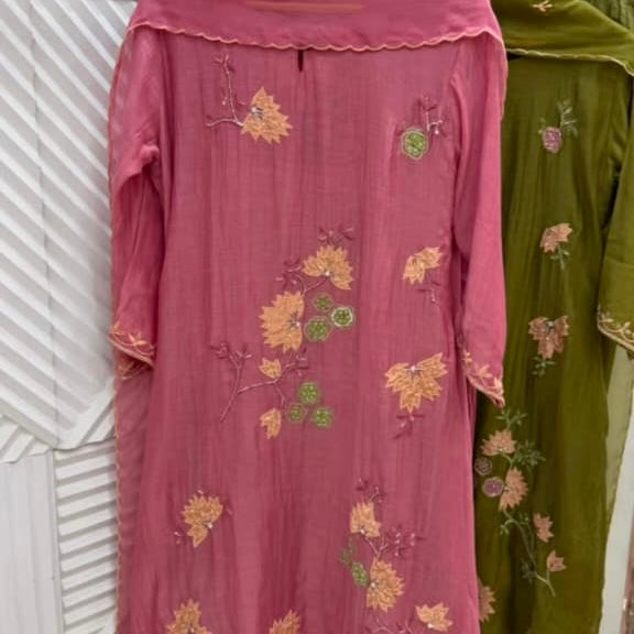 🛍️”Quinn – Premium Mul Chanderi Embroidered A Line Kurta Set
