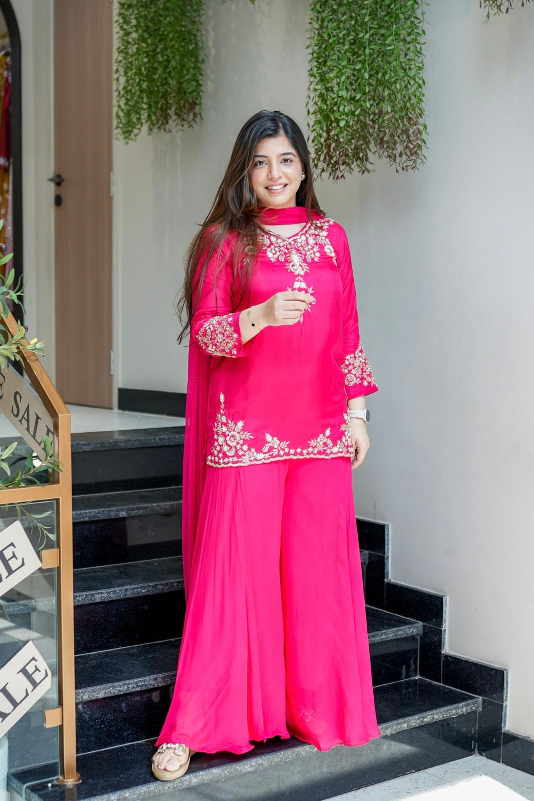 “Garara” Partywear special Dola Silk heavy Handworked Kurta Garara Set