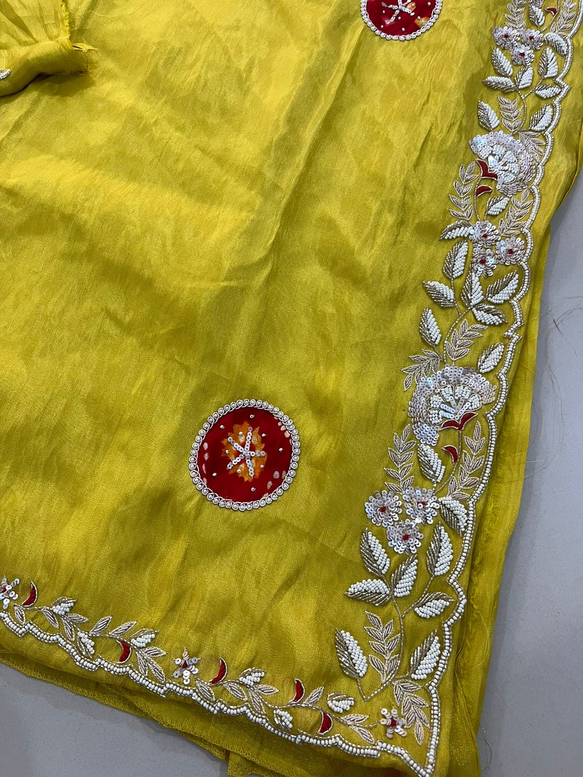 "Kavya" Premium Pure zardosi and Bandhini saree