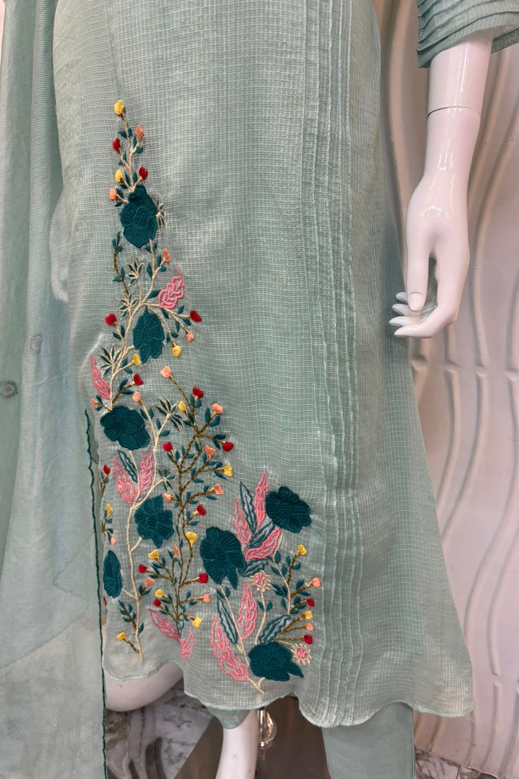 ✨” Aleen – Premium Kota Embroidered Kurta Set