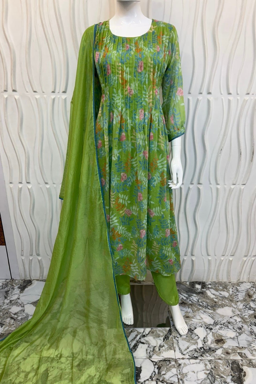 ✨” Aleen – Pre Booked Premium Kota Anarkali Suit Set