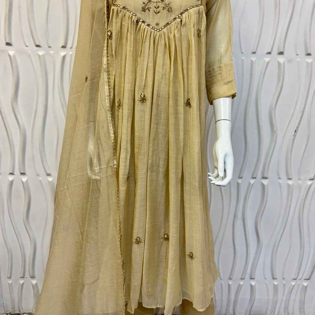 “Oviya” Latest Mul Chanderi Anarkali Suit Set