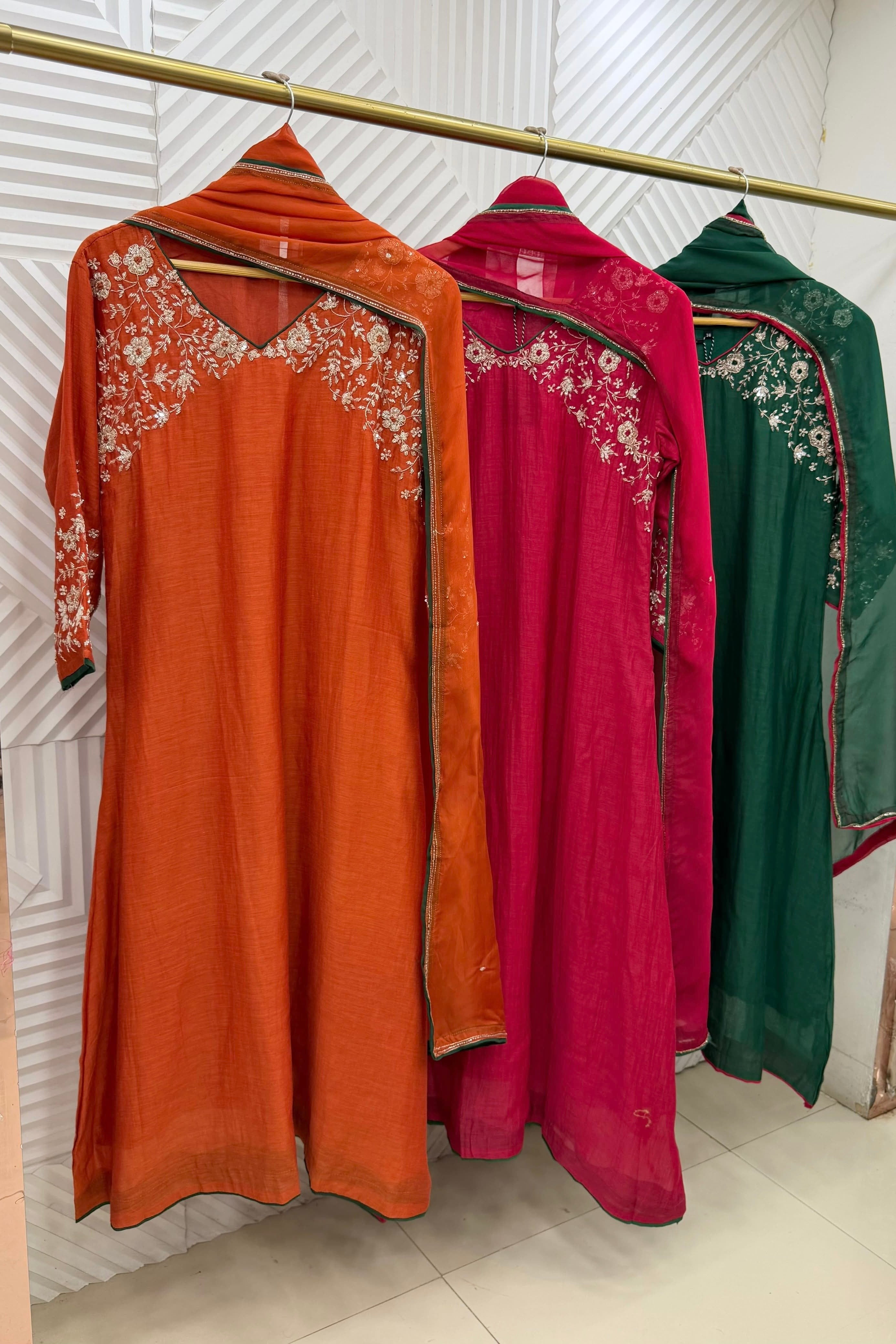 ✨Myra - Premium Mul Chanderi A-Line Anarkali Kurta set