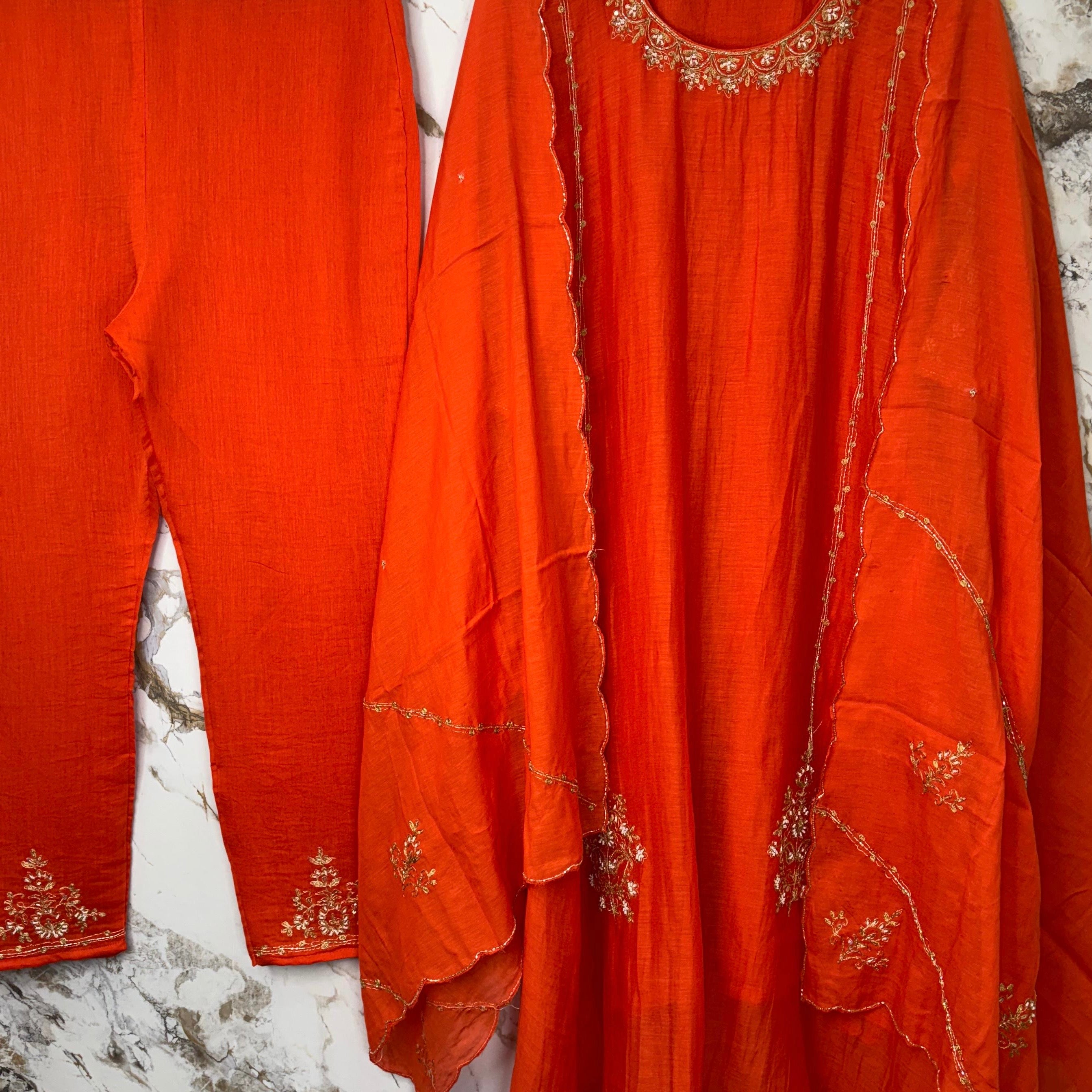 💕”Nayra – Premium Mul Chanderi A-Line Kurta Set