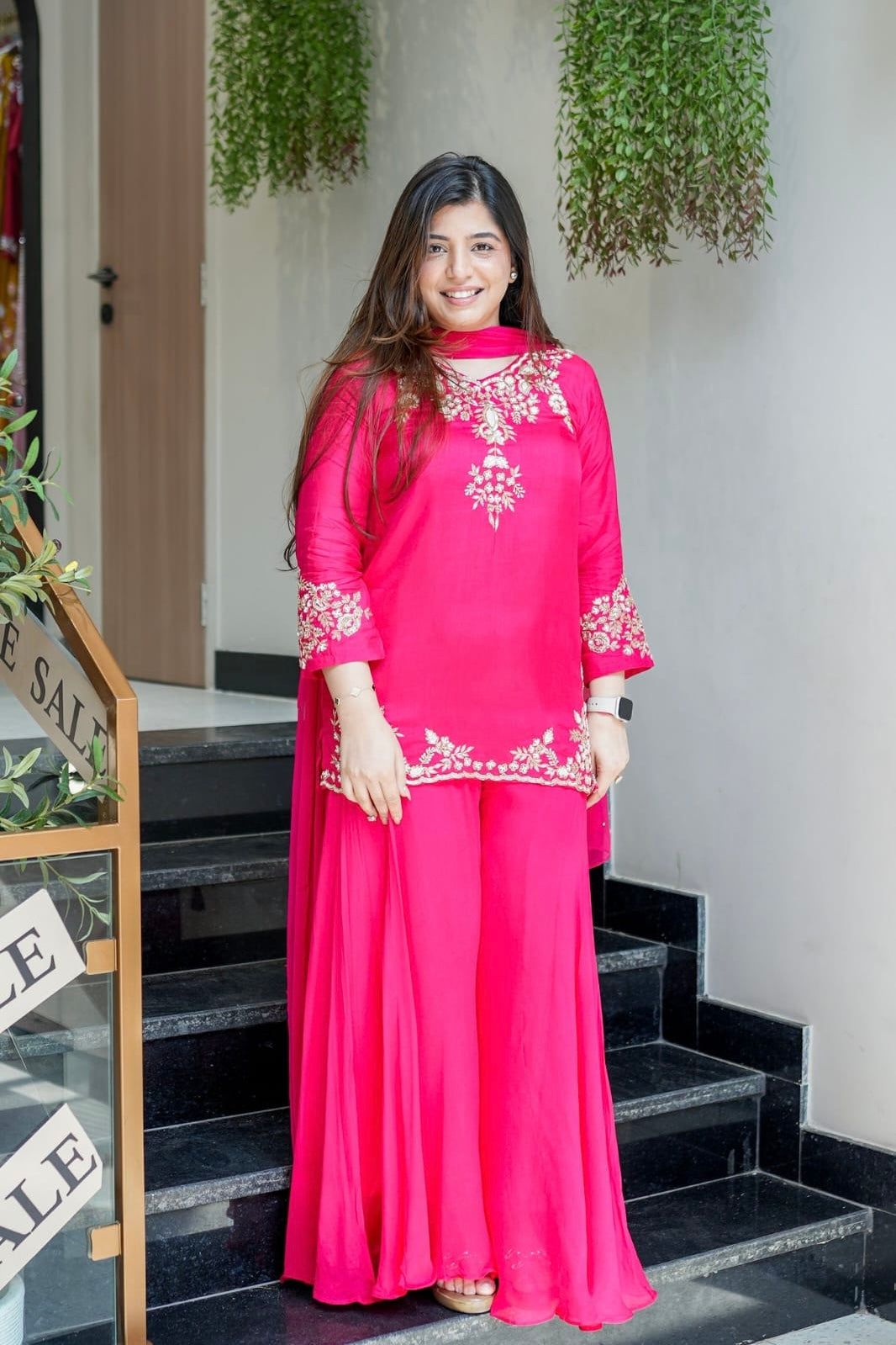 “Garara” Partywear special Dola Silk heavy Handworked Kurta Garara Set
