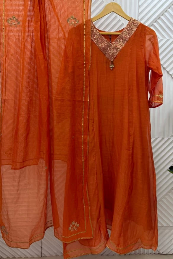 ✨Brightness - Premium Mul Chanderi A-Line Anarkali Kurta set