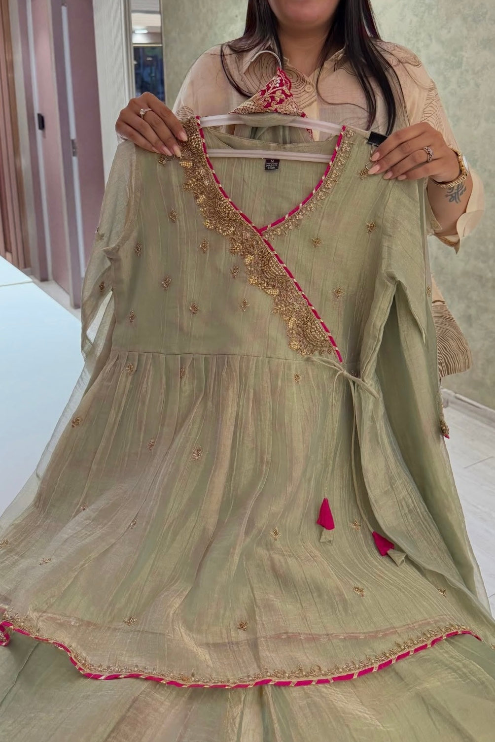✨Veloura– Premium Tissue Angrakha Kurta Set