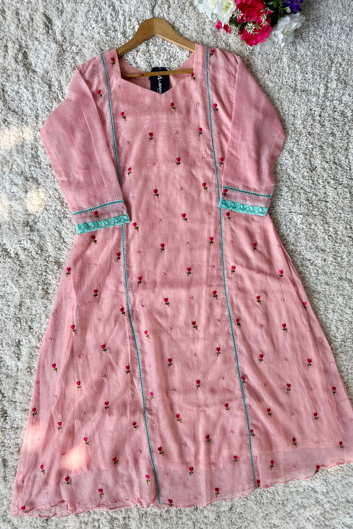✨Rosie - Rose Mul Kota A-Line Kurta set