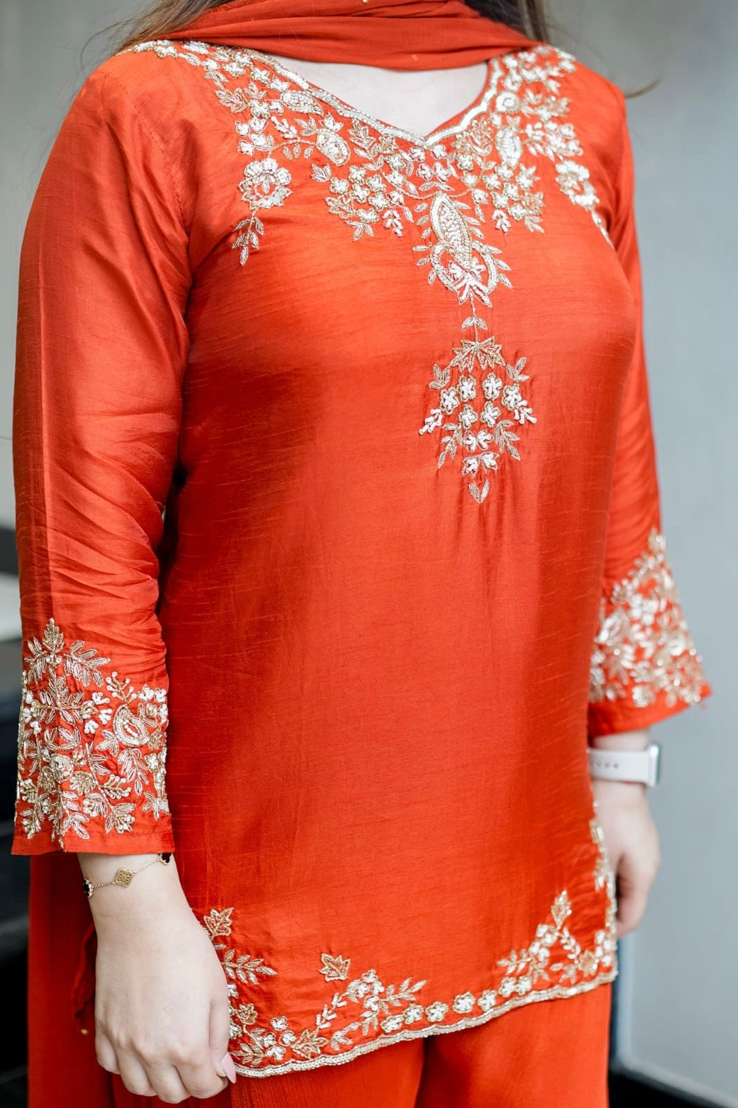 “Garara” Partywear special Dola Silk heavy Handworked Kurta Garara Set