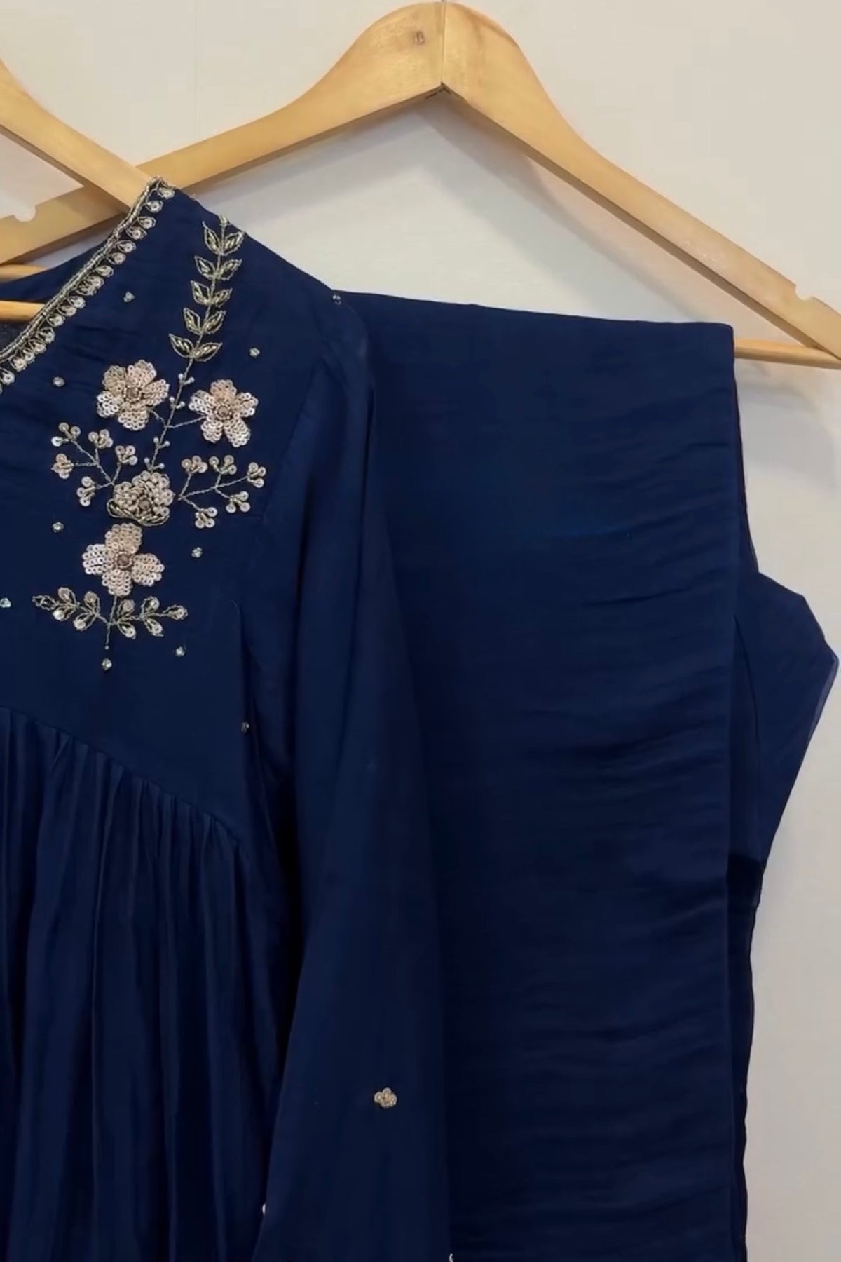 🛍️”Melody –  Premium Blue Banarsi Mul Chanderi Anarkali Suit l💫