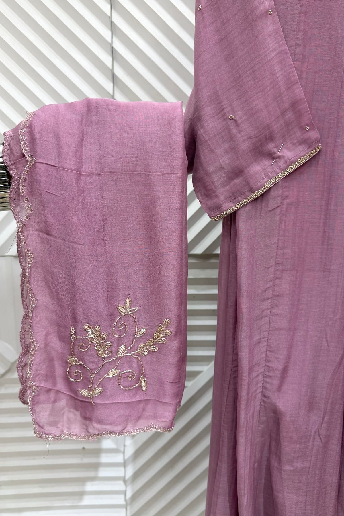 ✨Vritika - Premium Banaras mul chanderi A Line Kurta Set