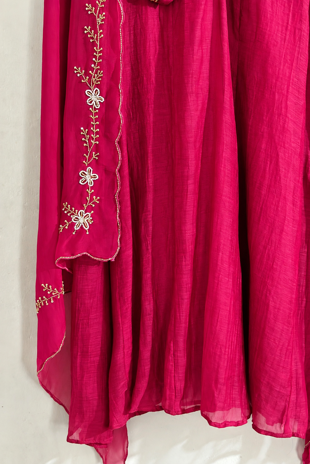 ✨Ay10- Beautiful Pink Mul Chanderi A Line Kurta set 💫