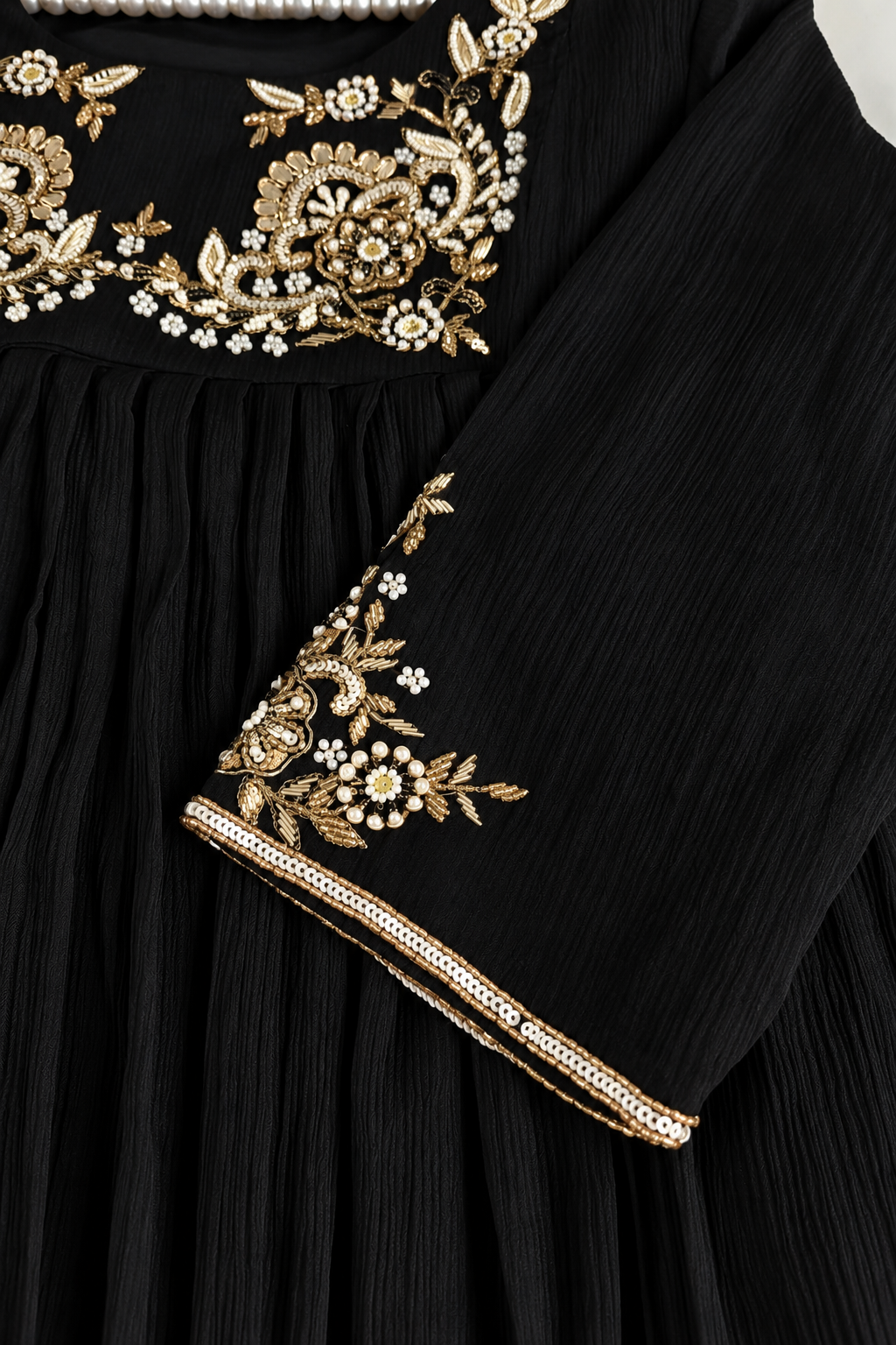 “Saanvi” Black Chinon Anarkali Kurti Pant With Dupatta Sets