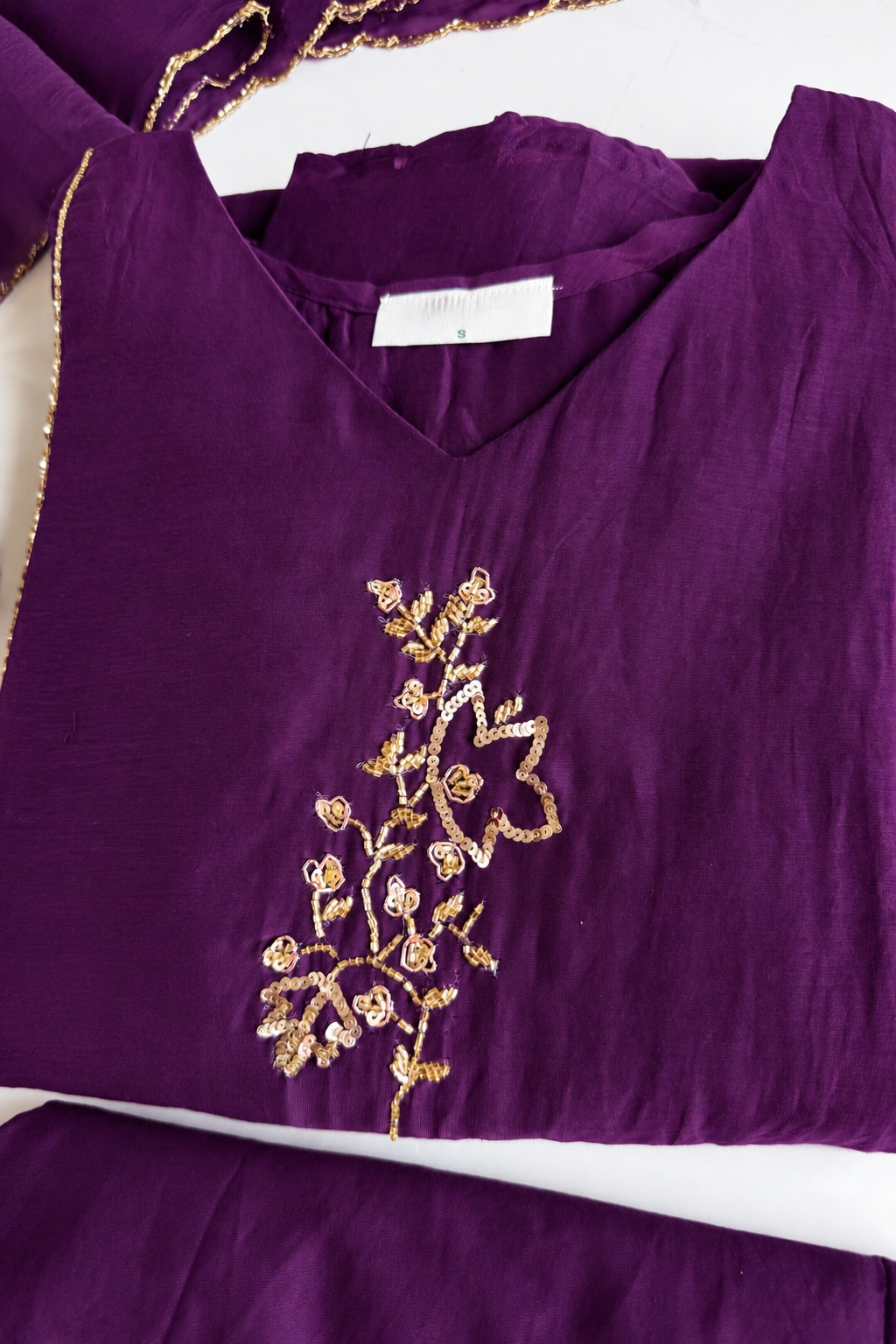 ✨”Rida - Premium Purple Mul Chanderi A-Line Kurta Set