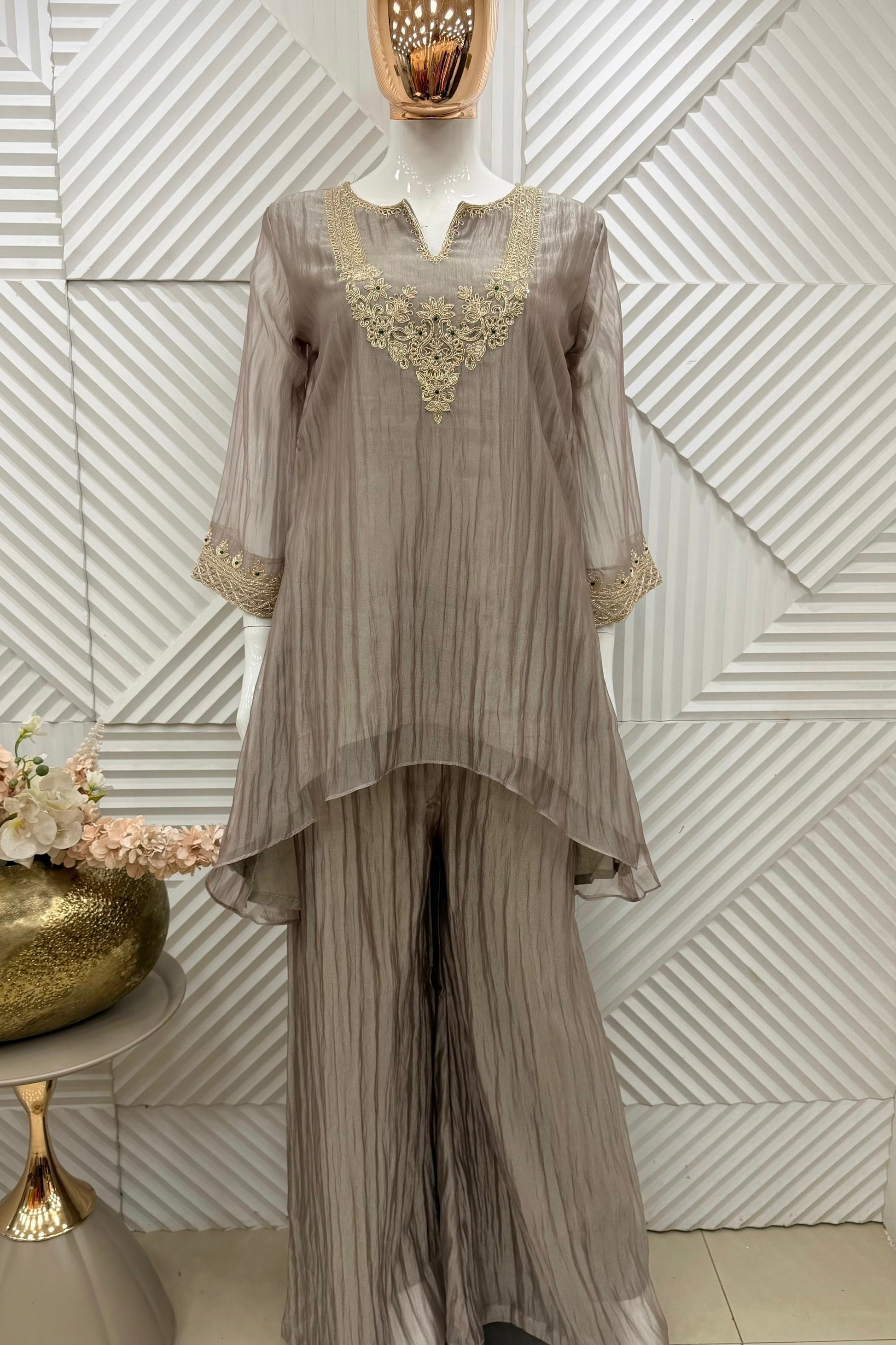 🛍️”Natasha –  Premium Tissue Kaftan Set &amp; Indo-Western Co-ord Set