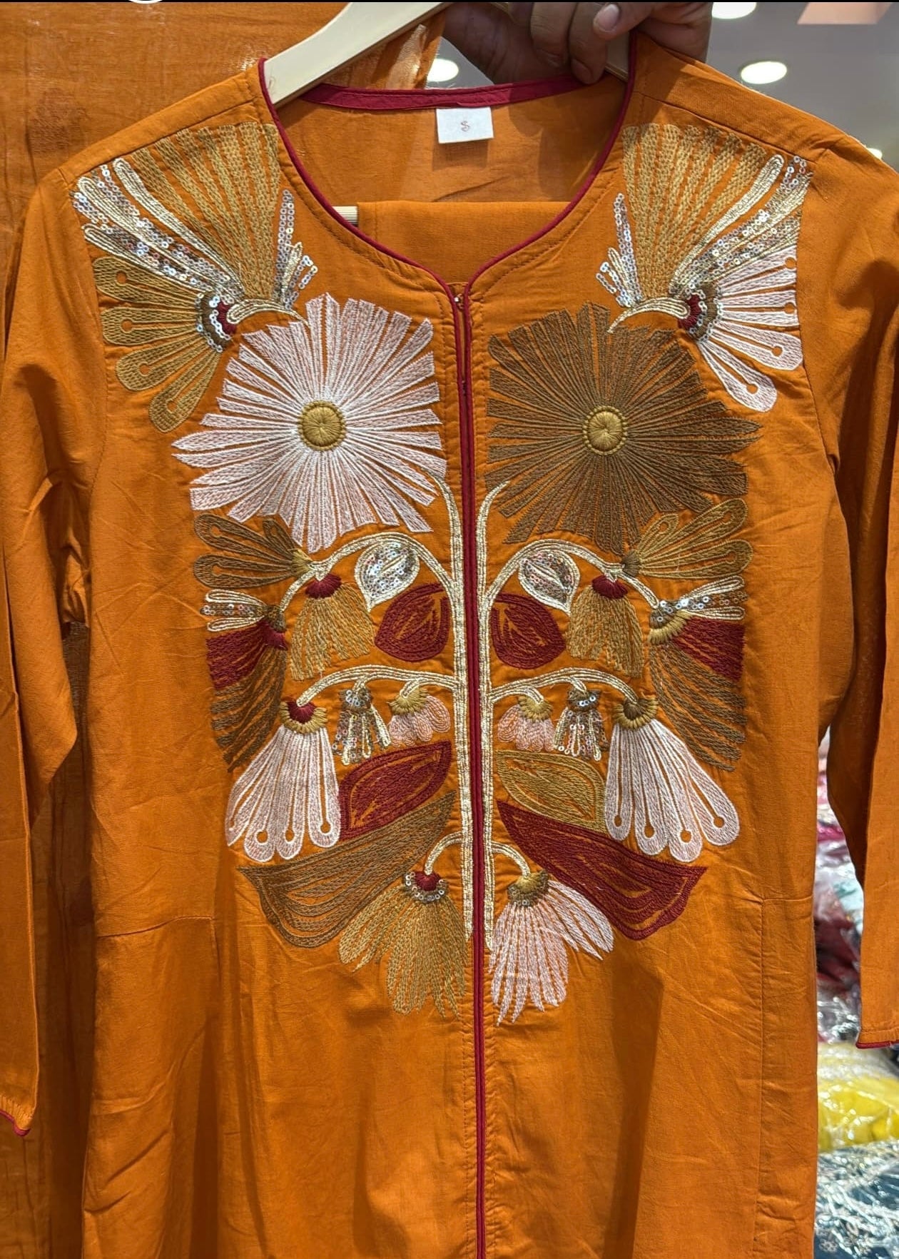 “Elegant” Embroidered Mul Cotton Kurta Set