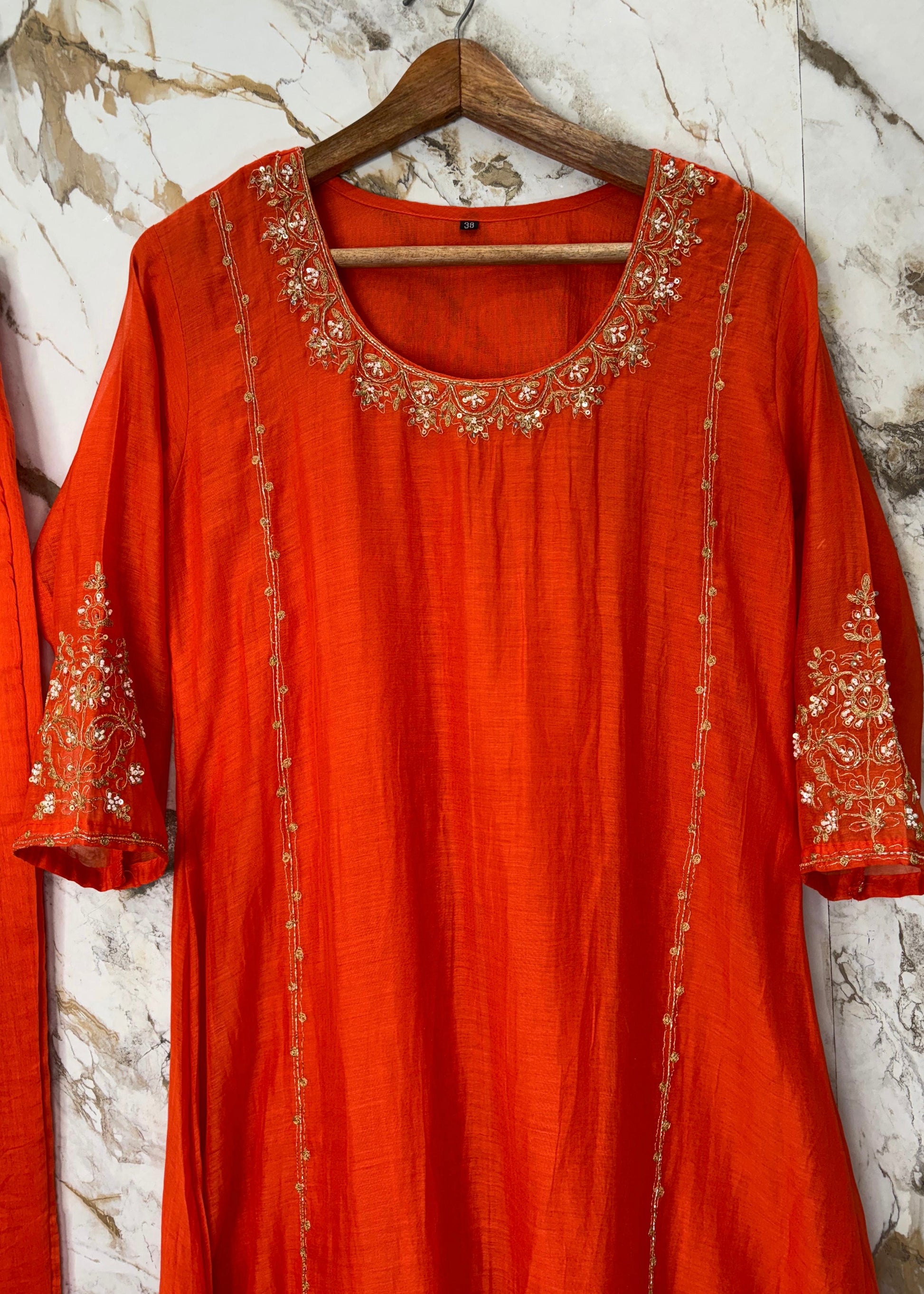 💕”Nayra – Premium Mul Chanderi A-Line Kurta Set