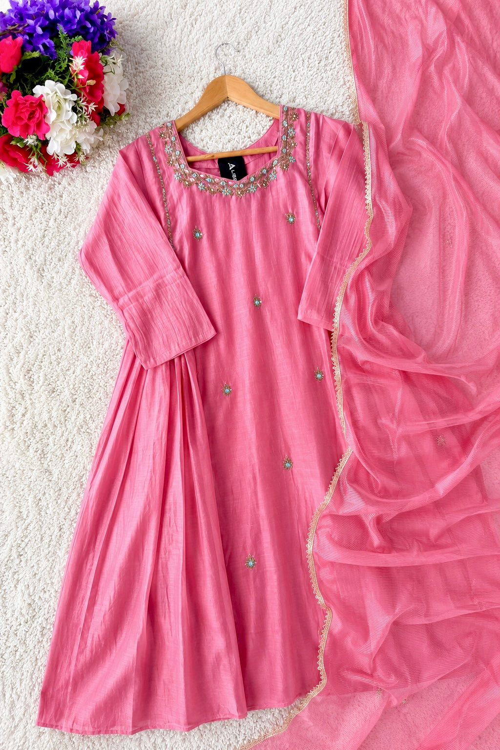 “Ayesha” Premium Mul Chanderi Anarkali Suit set 🛍️