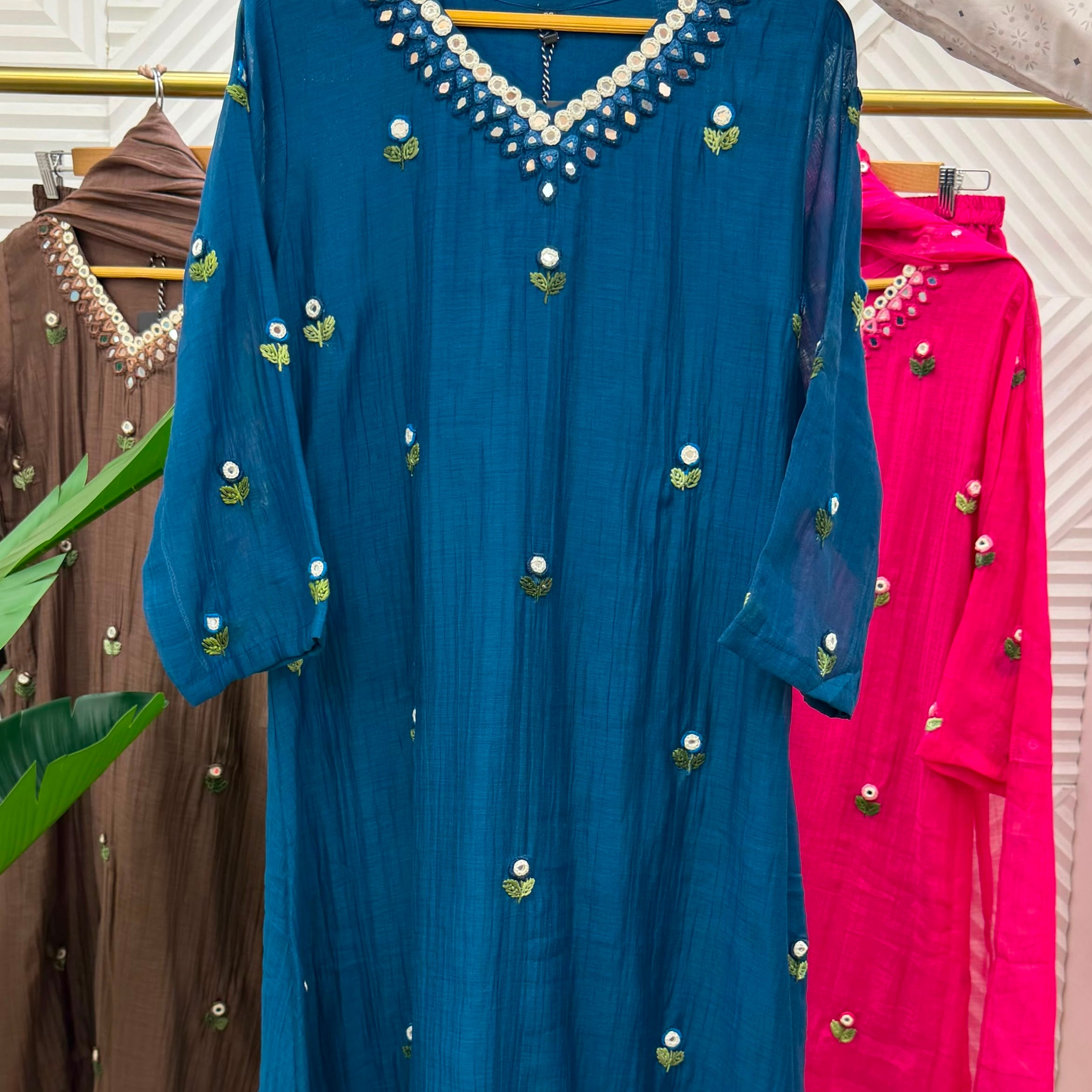 ✨”Ruby - Premium Mul Chanderi A-Line Kurta Set