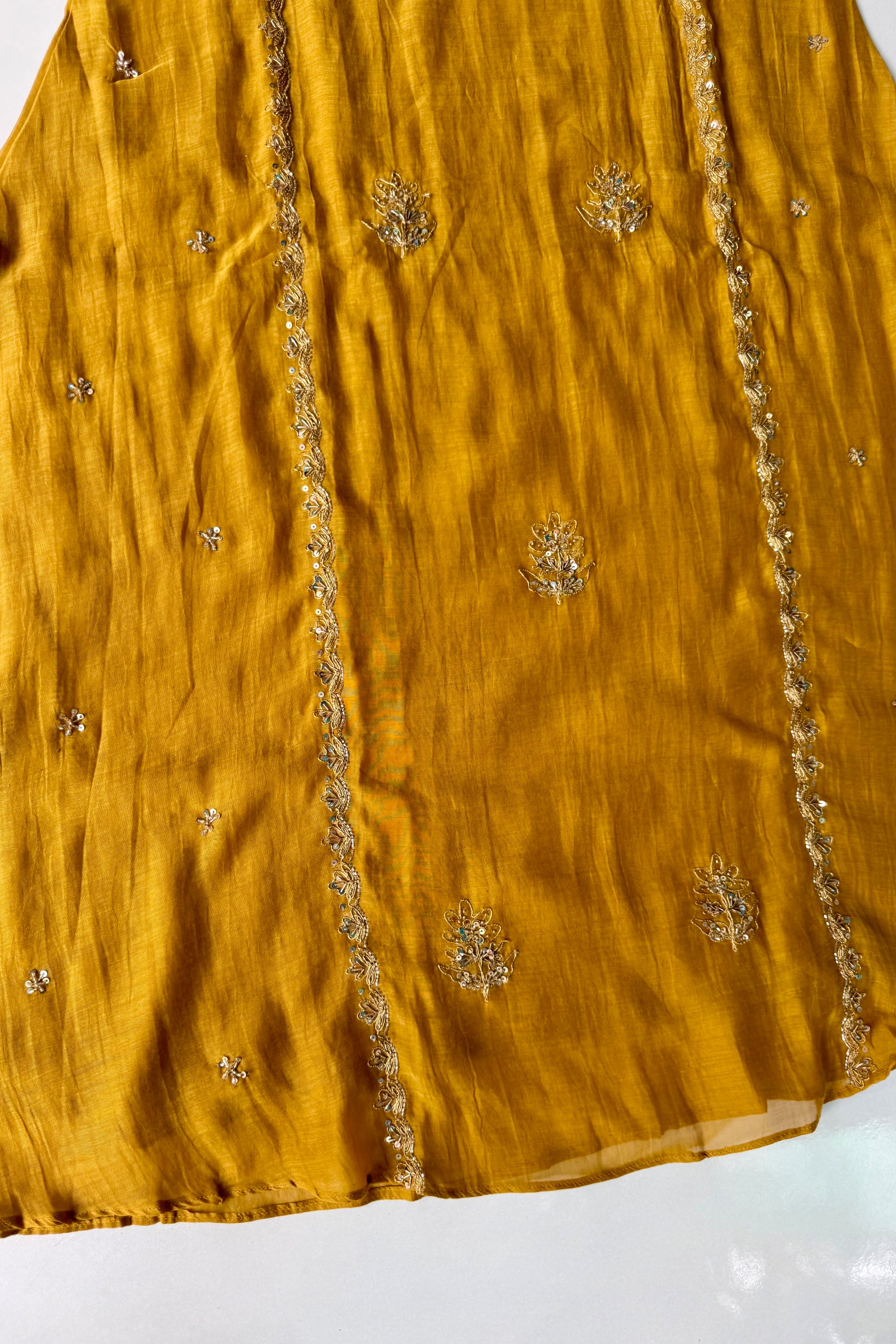 “Ujjwal” Trending yellow Mul Chanderi A Line Kurta set 🛍️