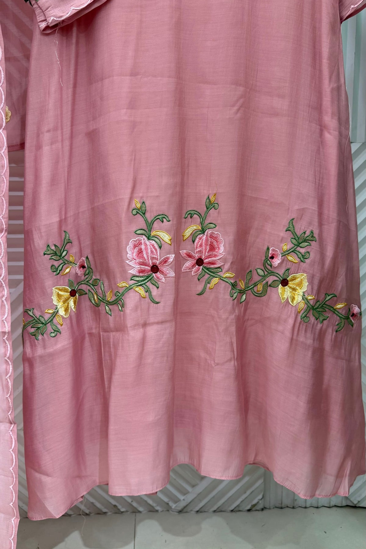 ✨Aarika - Surat mul chanderi Embroidered A Line Kurta Set