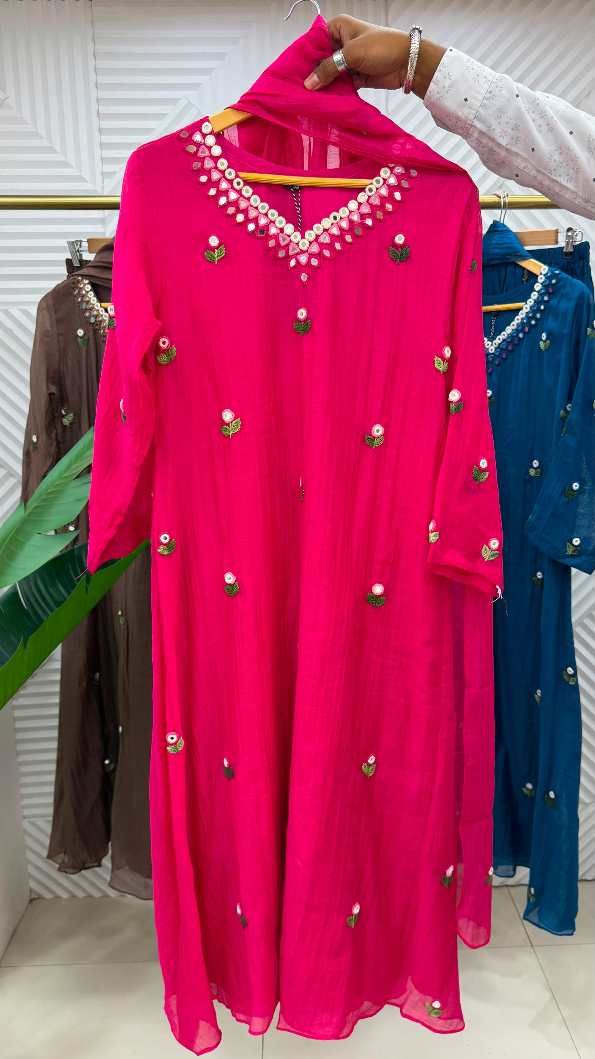 ✨”Ruby - Premium Mul Chanderi A-Line Kurta Set