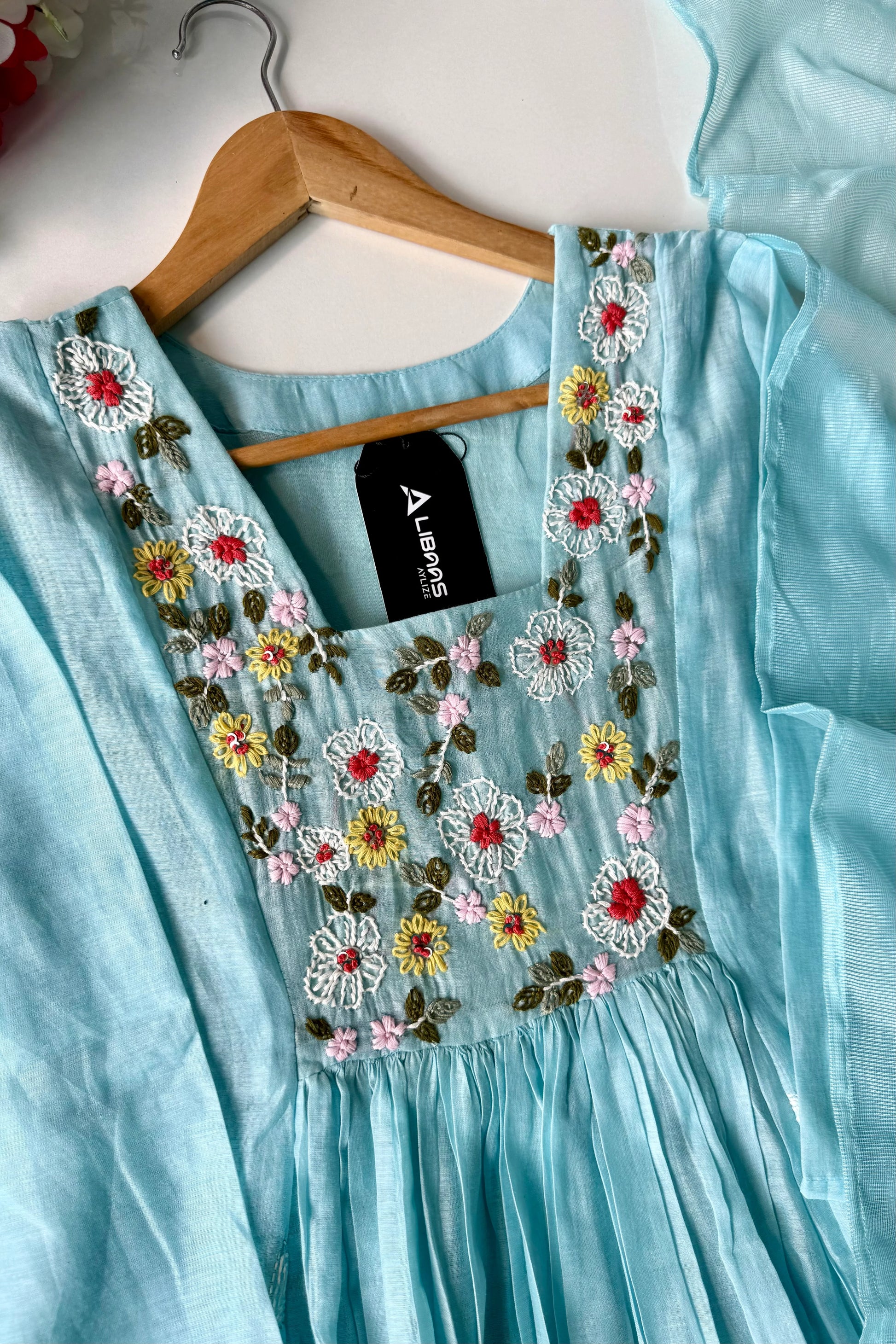💙”Mayra – Premium Mul Chanderi A-Line Kurta Set