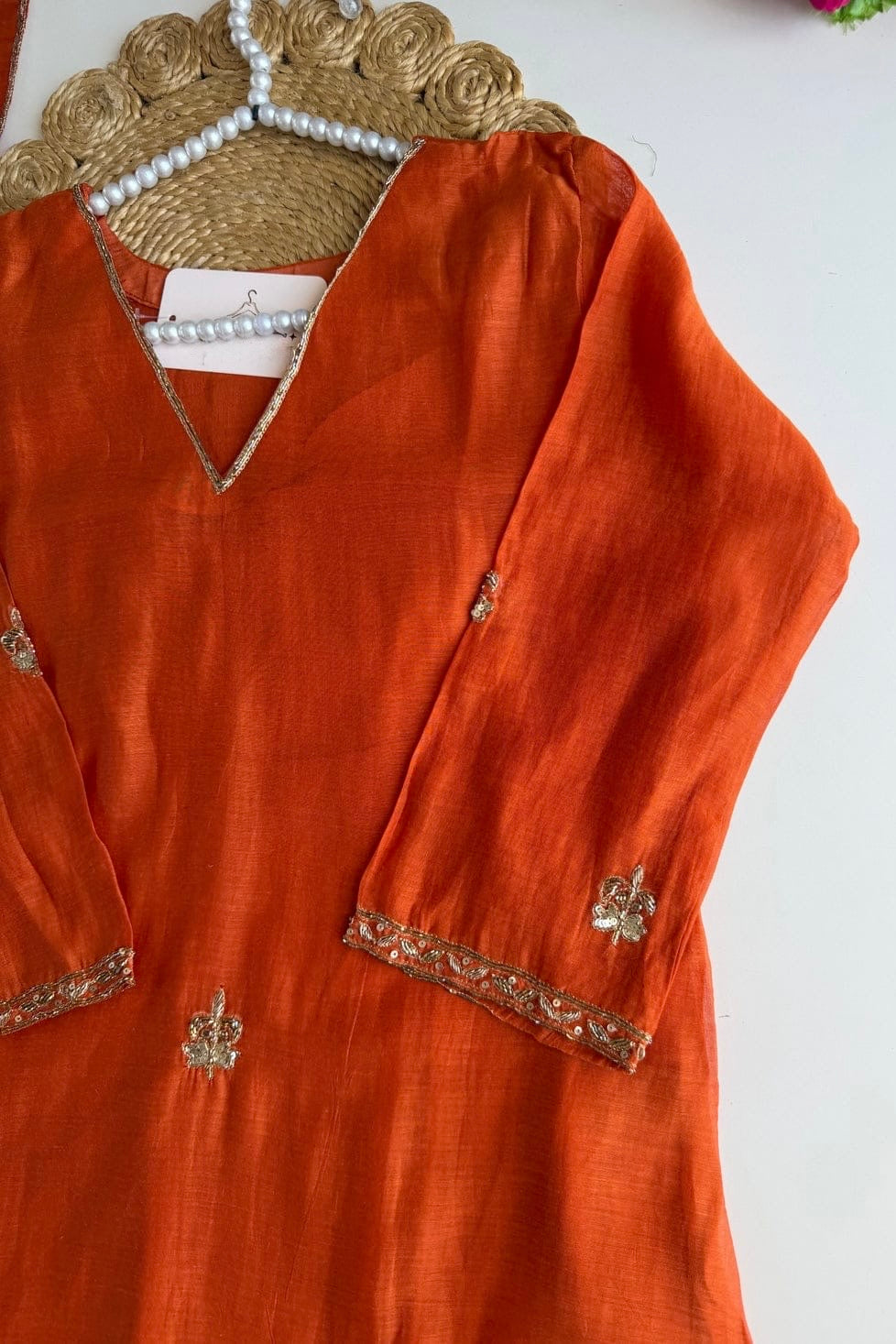 🛍️Mishka - Designer Mul Chanderi Handwork Suit Set