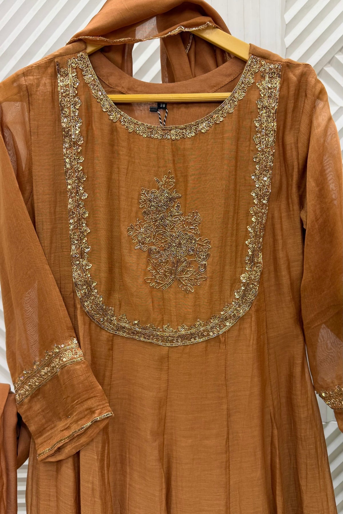 ✨Ira - Premium Banaras mul chanderi A Line Kurta Set