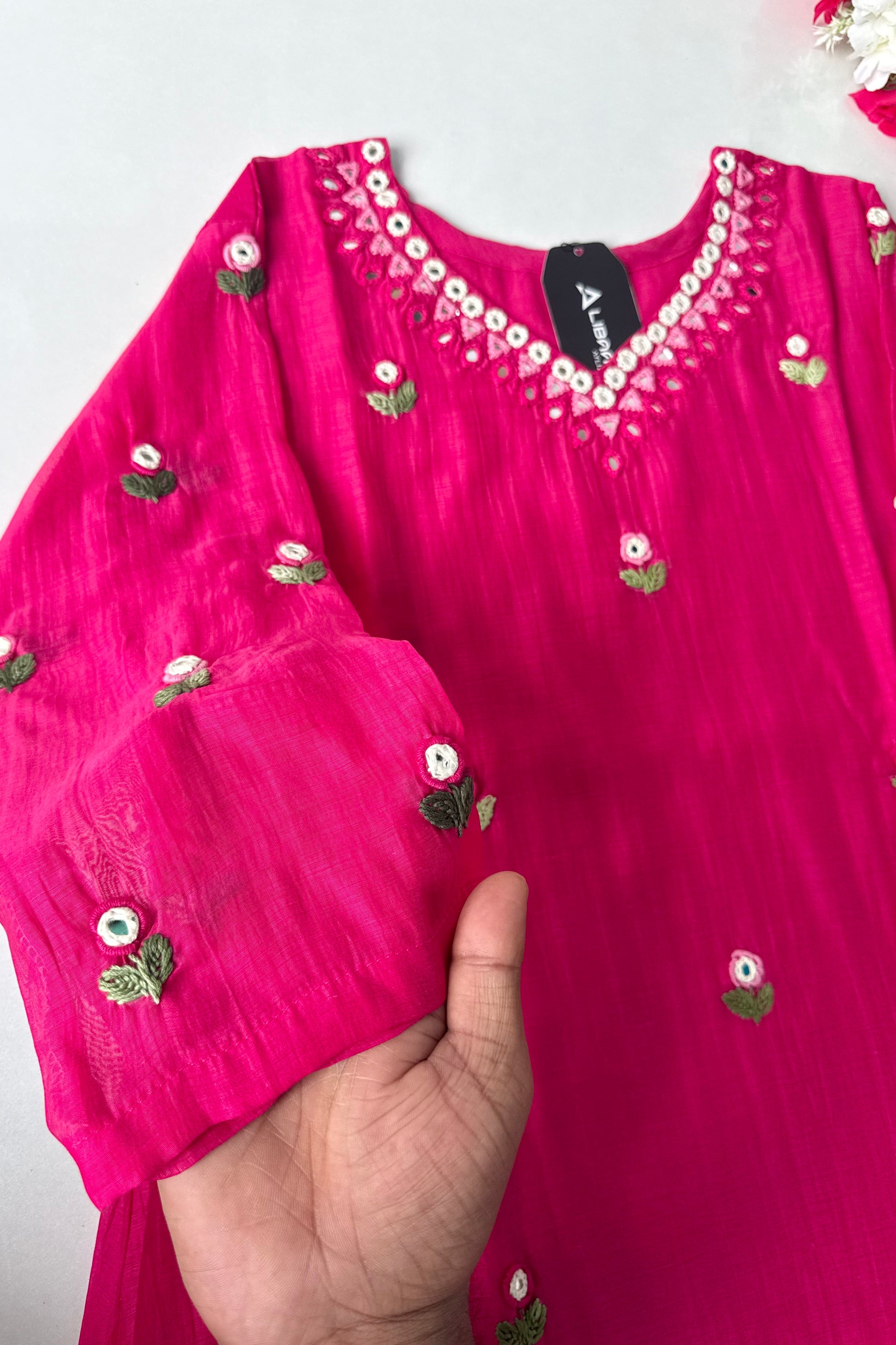 ✨”Ruby - Premium Pink Mul Chanderi A-Line Kurta Set 💕