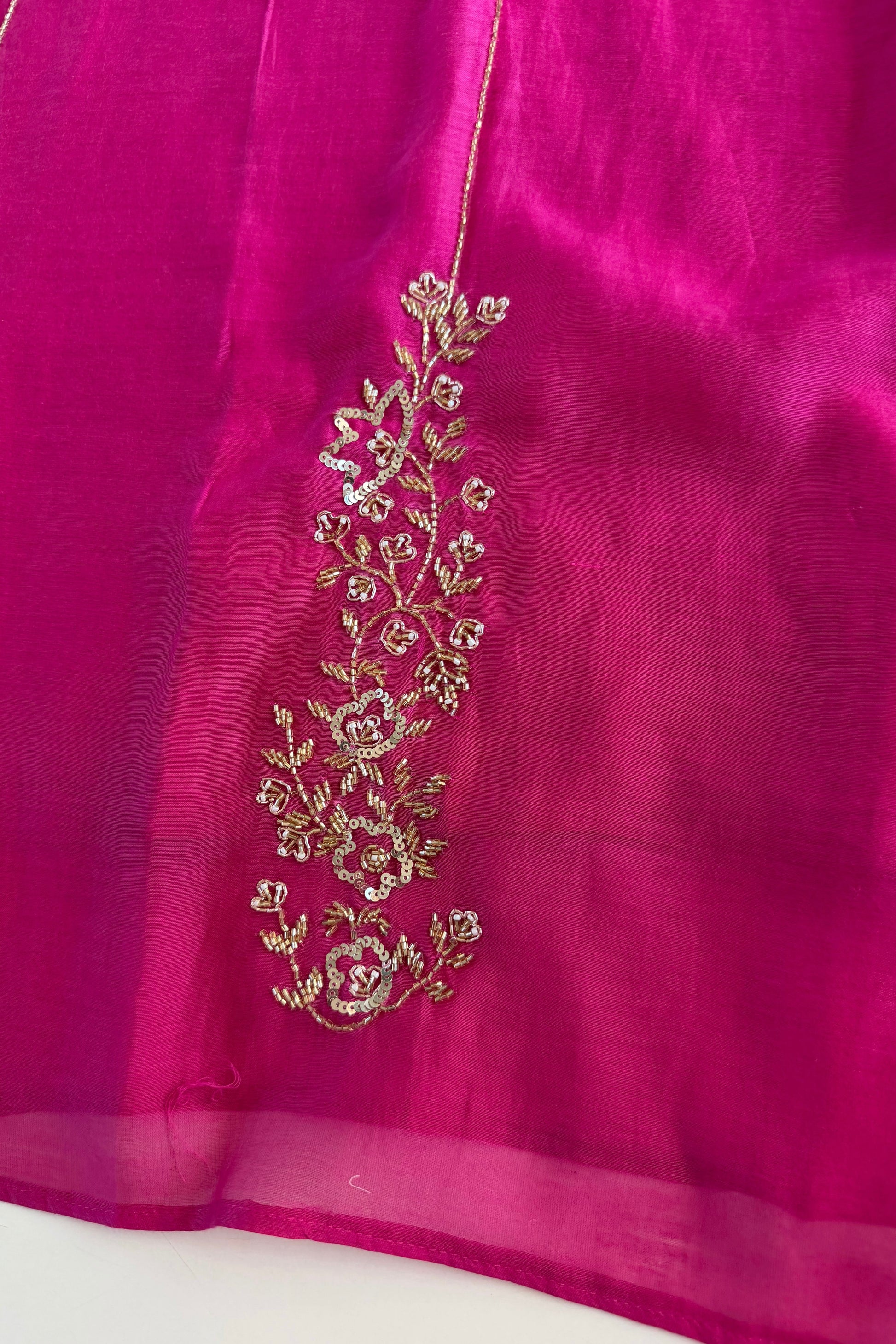 ✨”Rida - Premium Pink Mul Chanderi A-Line Kurta Set