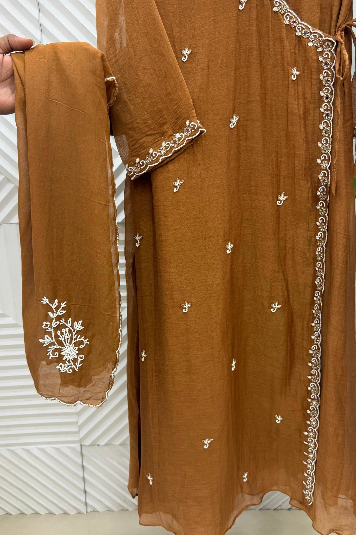 ✨Annya - Premium Mul Chanderi Angrakha Kurta Set