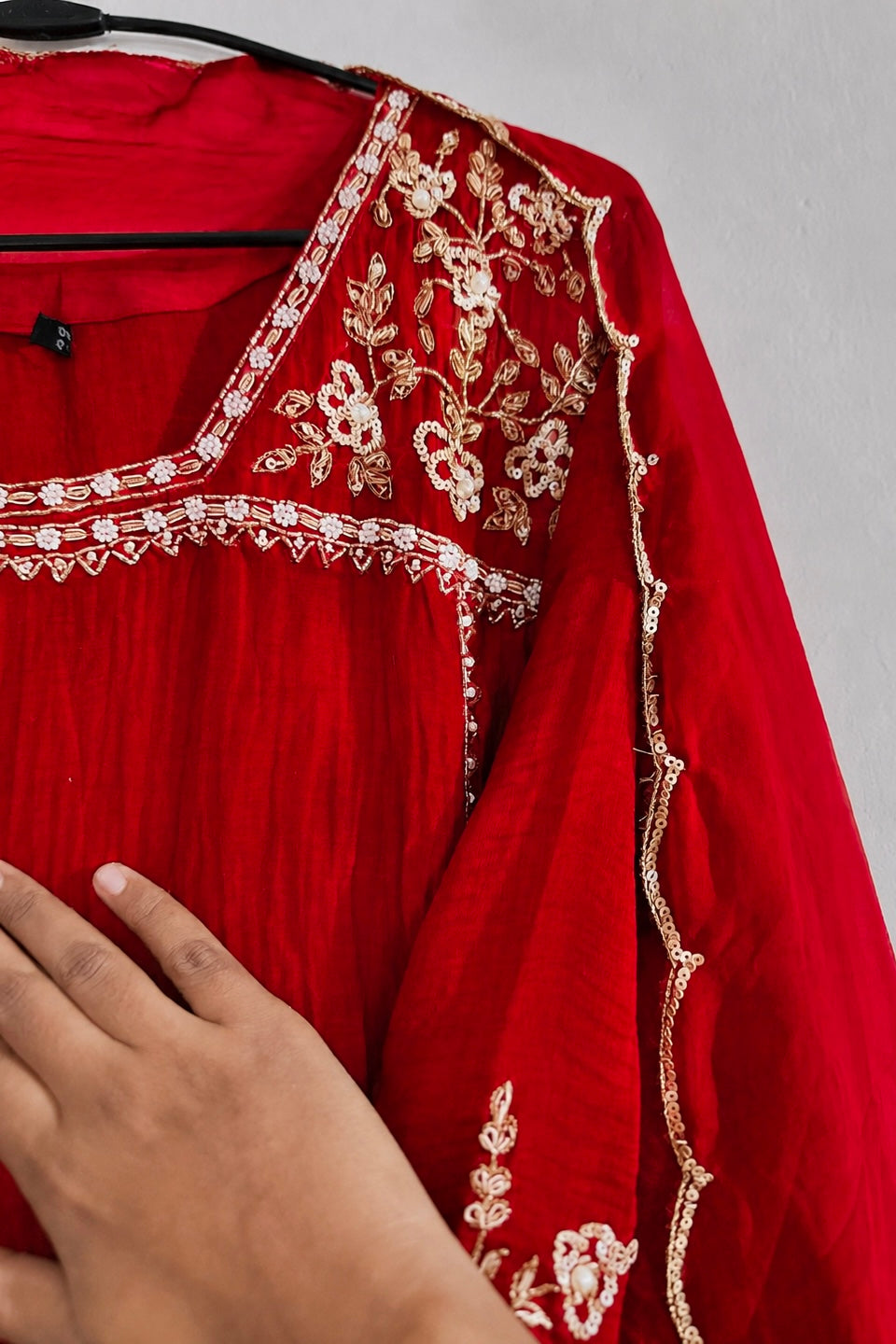Roshni - Premium Red Mul Chanderi A Line Kurta Set ✨