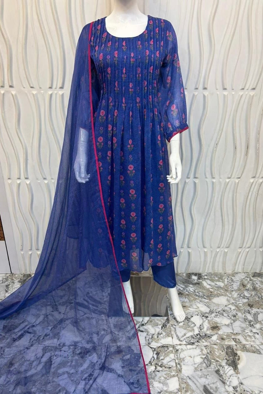✨” Aleen – Pre Booked Premium Kota Anarkali Suit Set